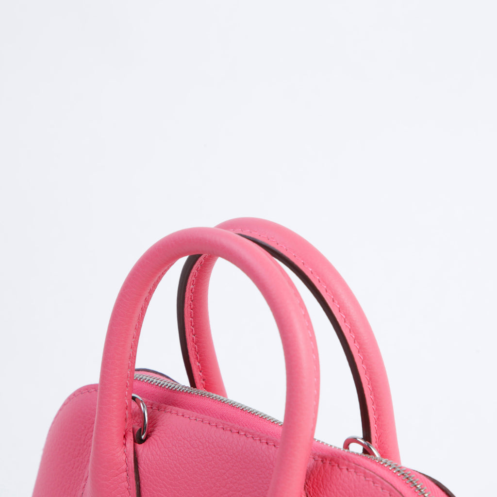 Hermès Mini Bolide Evercolor Rose Azalee PHW