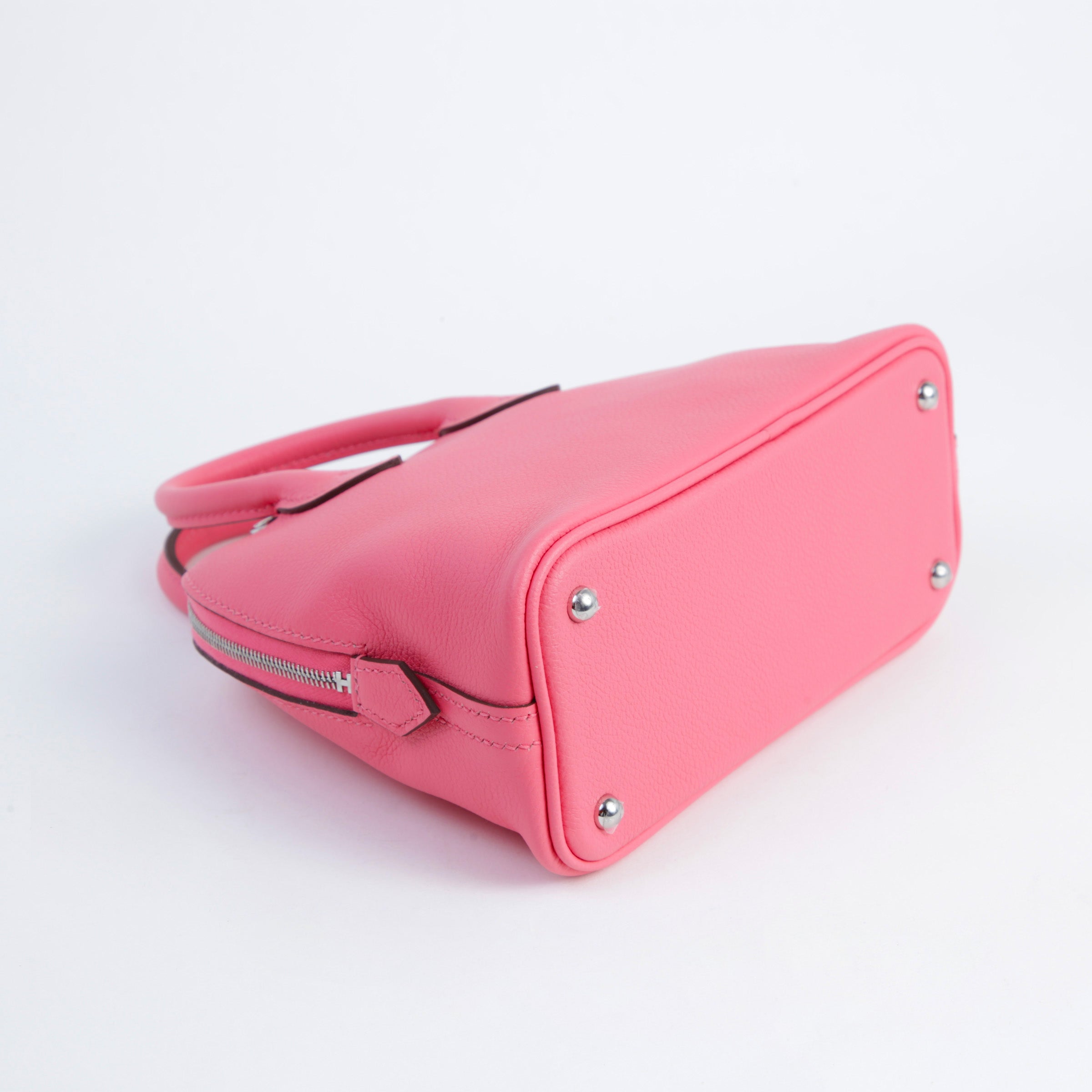 Hermès Mini Bolide Evercolor Rose Azalee PHW
