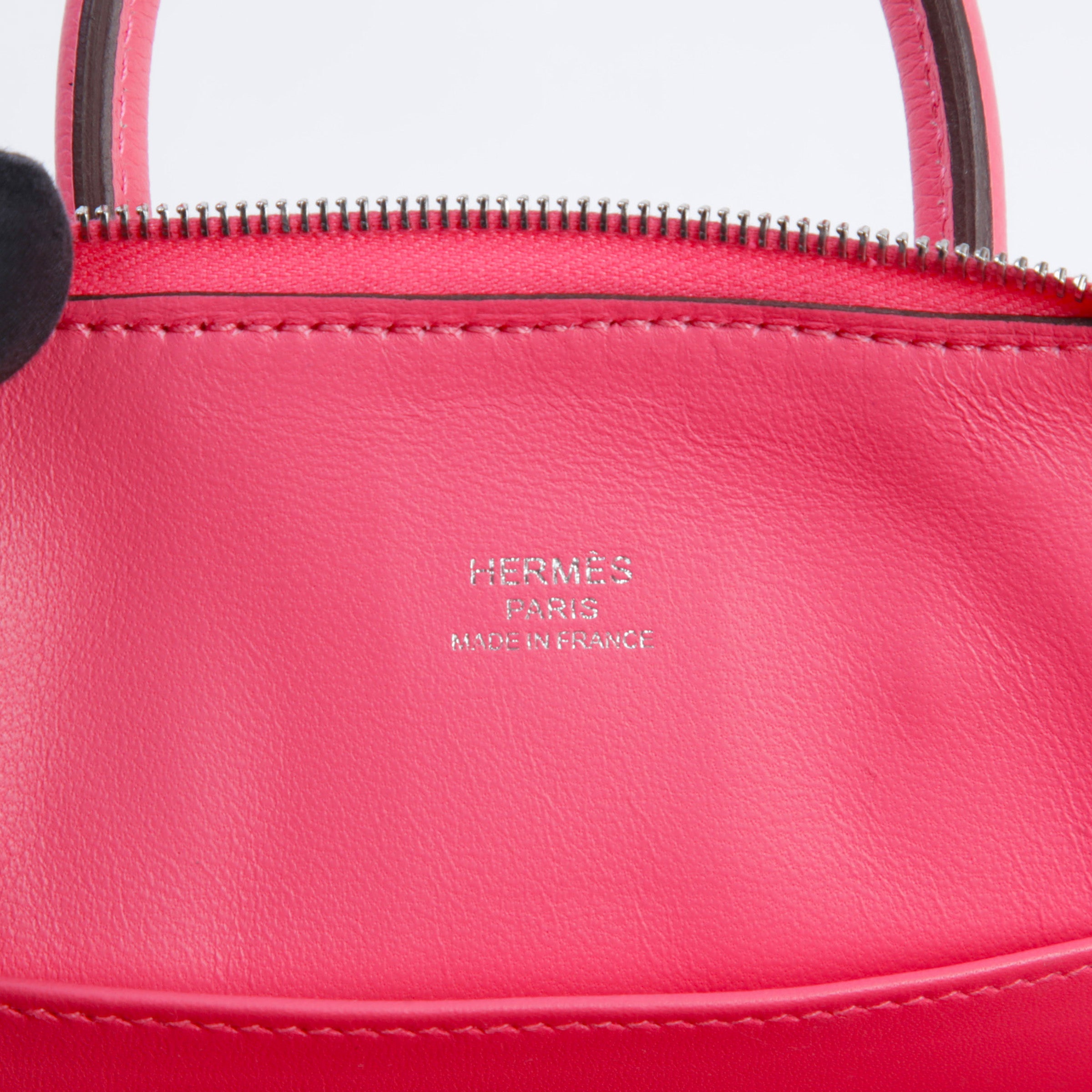 Hermès Mini Bolide Evercolor Rose Azalee PHW
