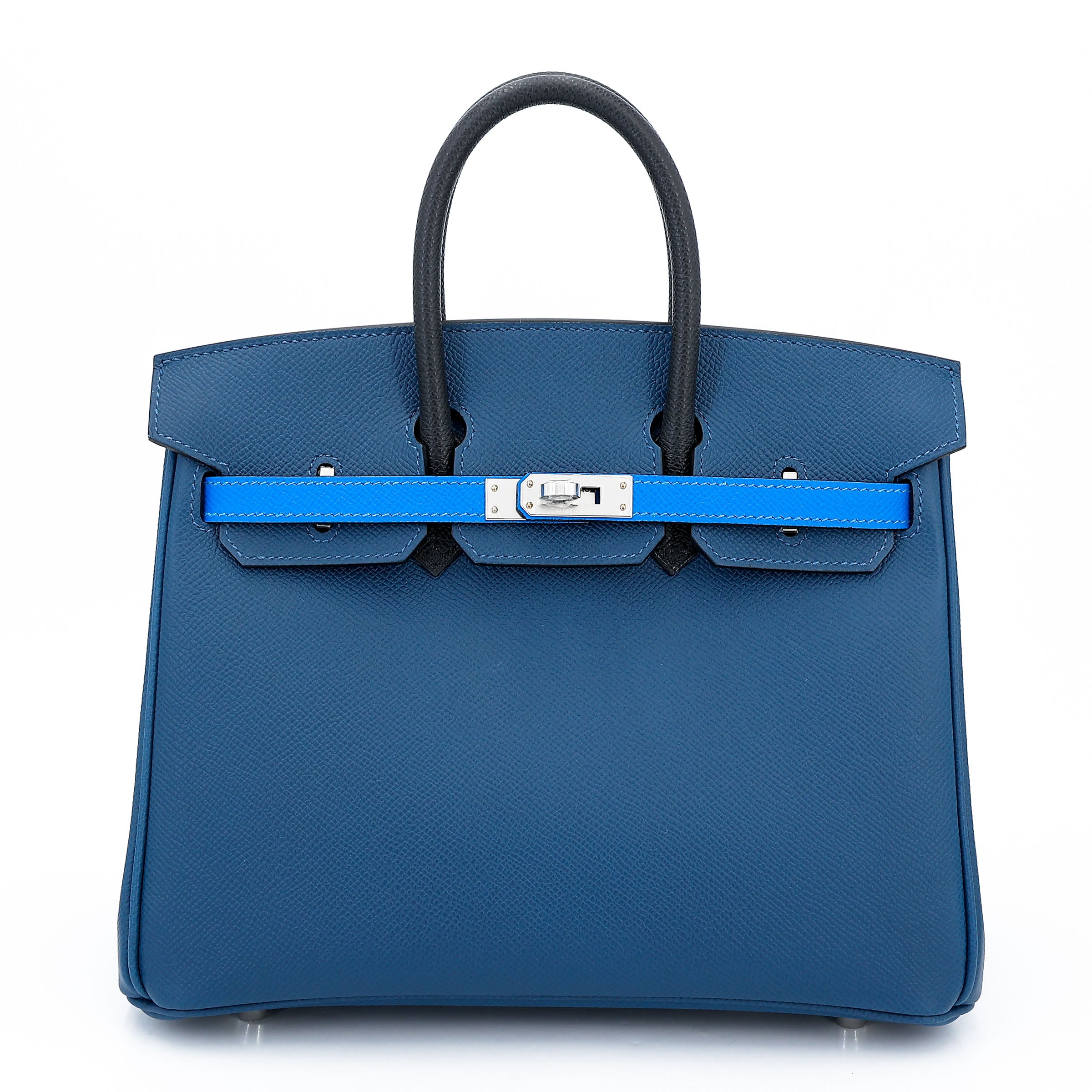 Hermès Birkin 25 Black Deep Blue Bleu Hydra PHW
