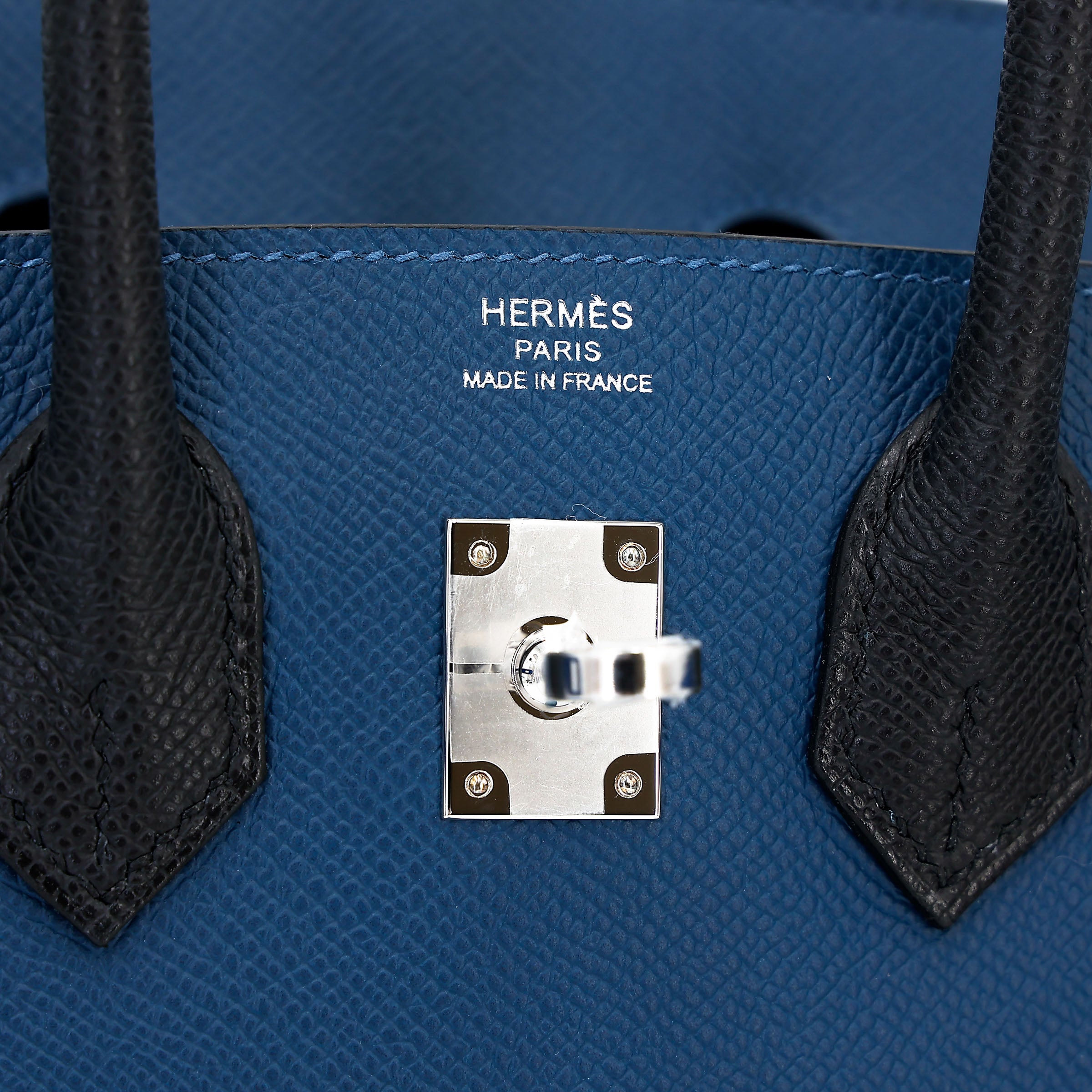 Hermès Birkin 25 Black Deep Blue Bleu Hydra PHW