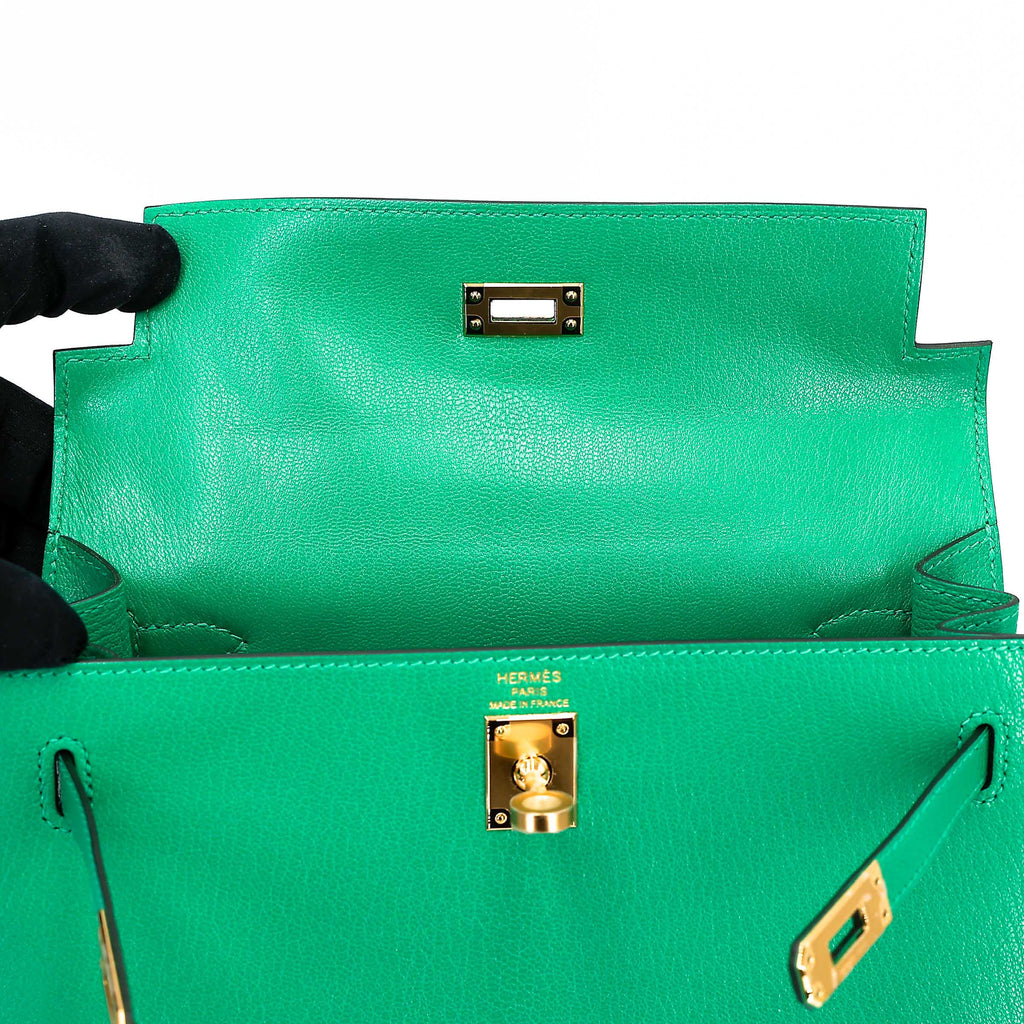 Hermès Kelly 25 Sellier Menthe GHW