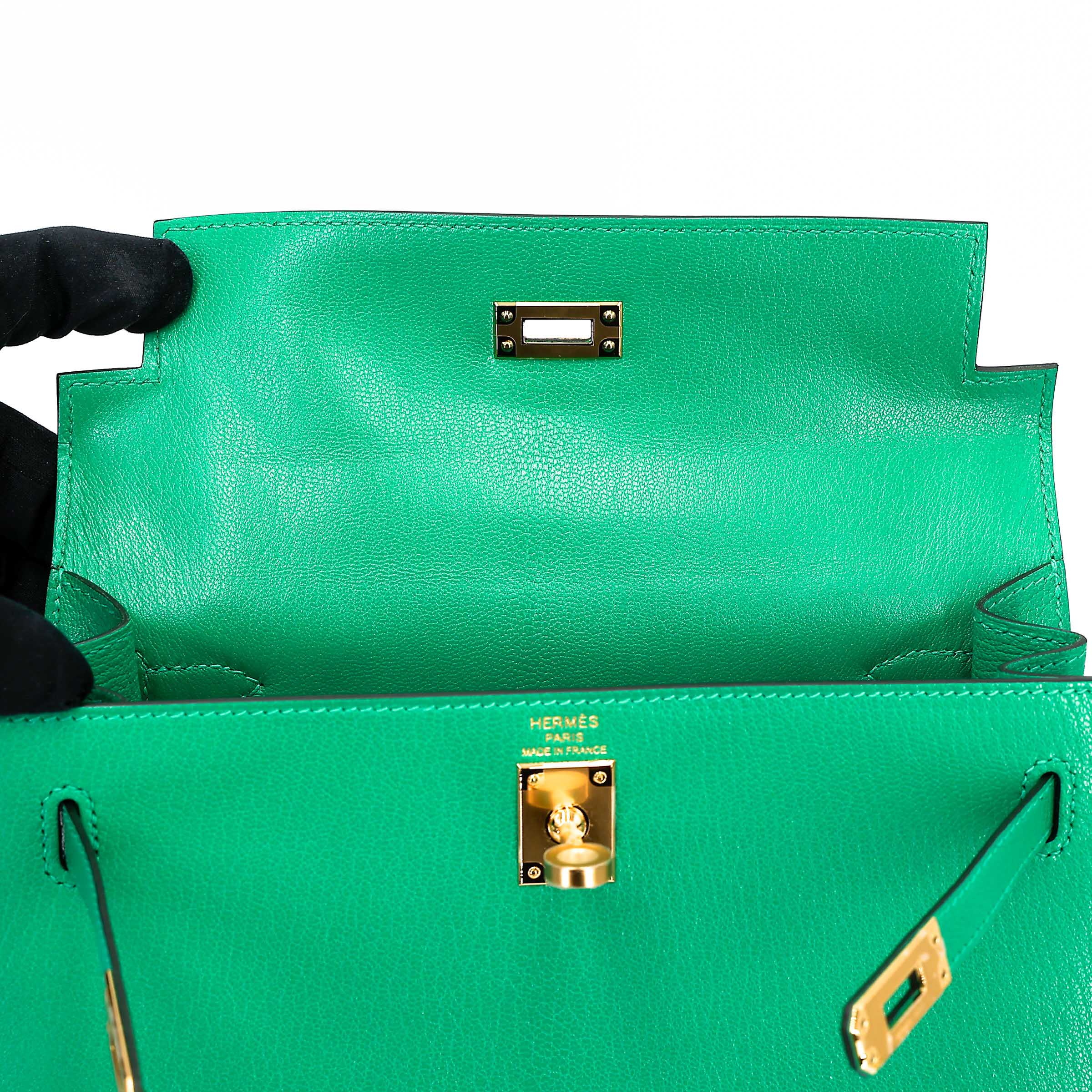 Hermès Kelly 25 Sellier Menthe GHW