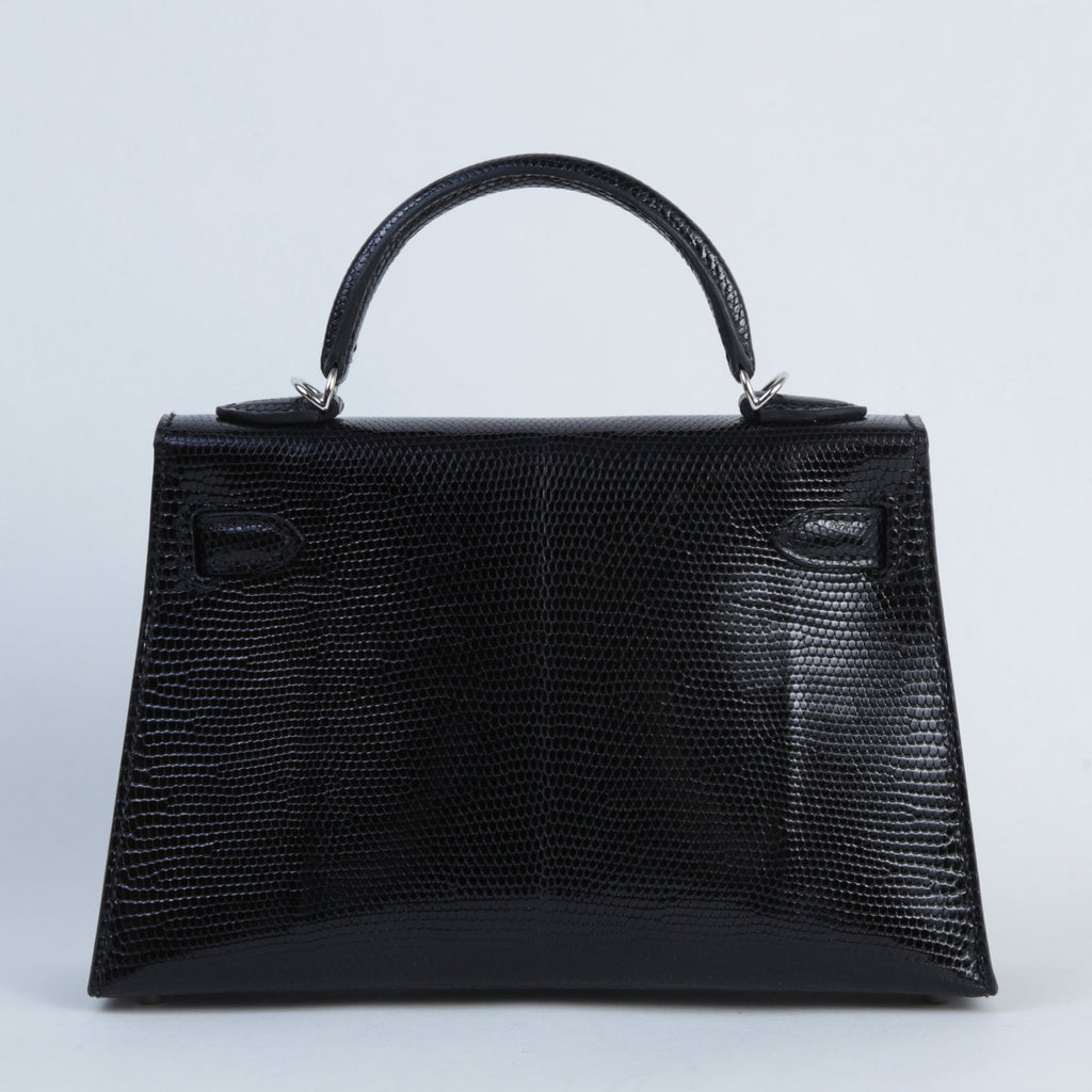 Hermès Mini Kelly II Lizard Black PHW