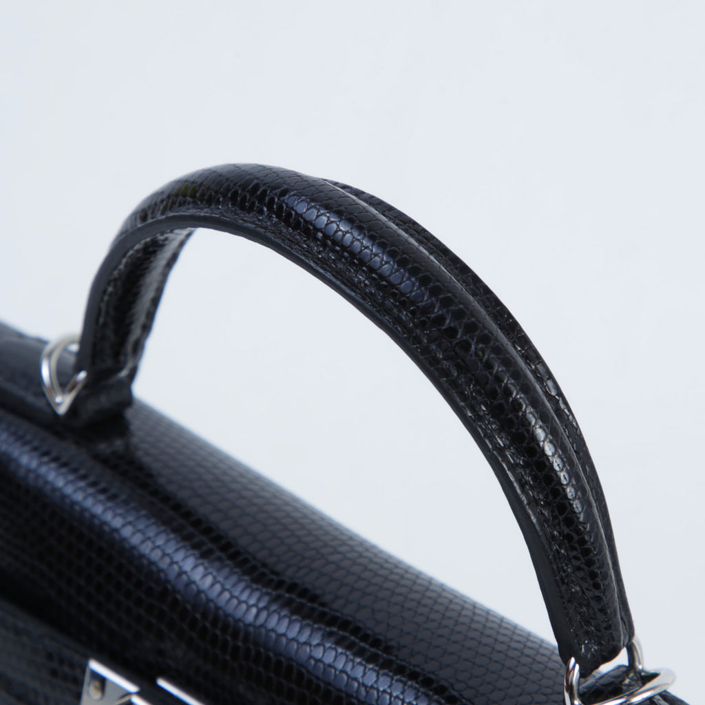 Hermès Mini Kelly II Lizard Black PHW