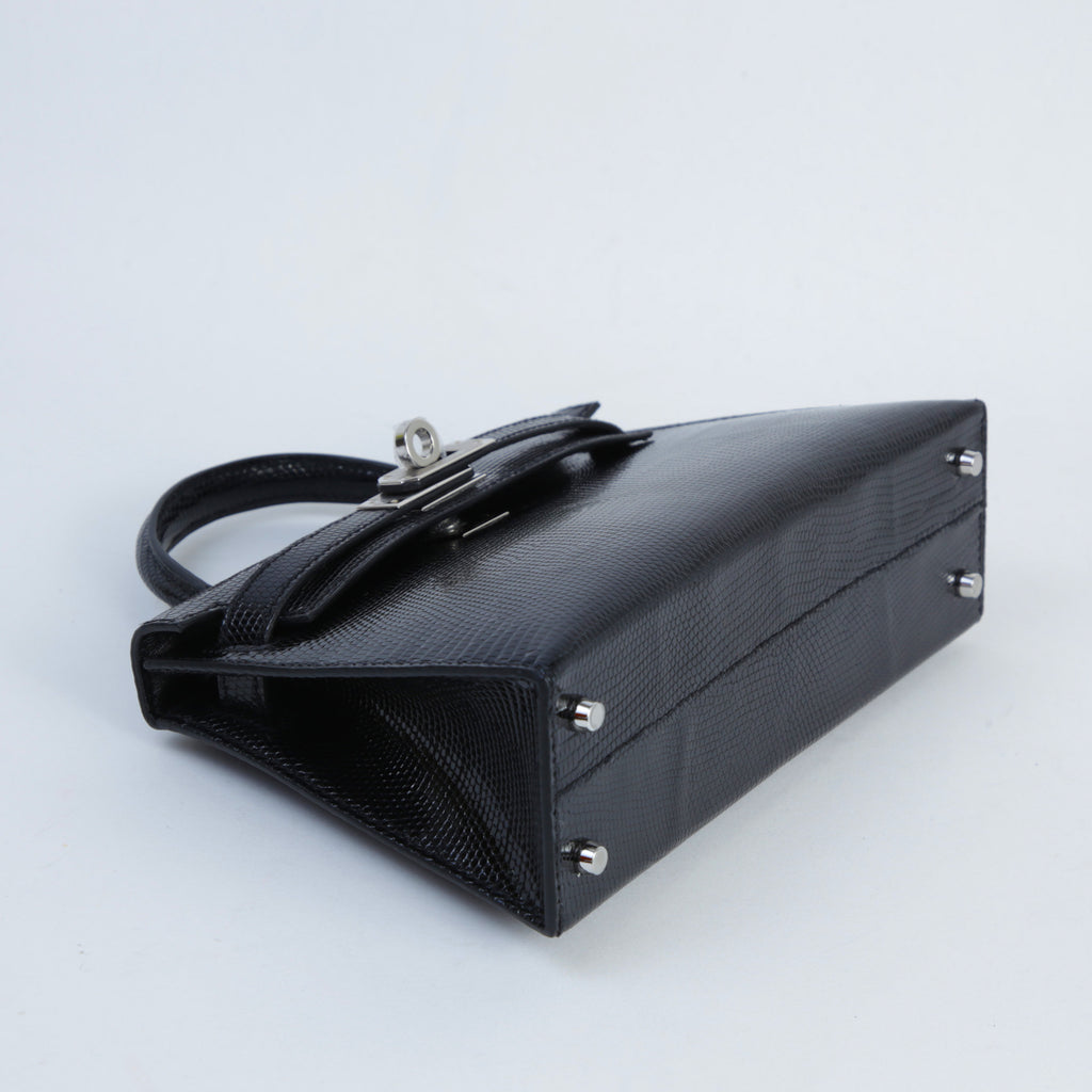 Hermès Mini Kelly II Lizard Black PHW