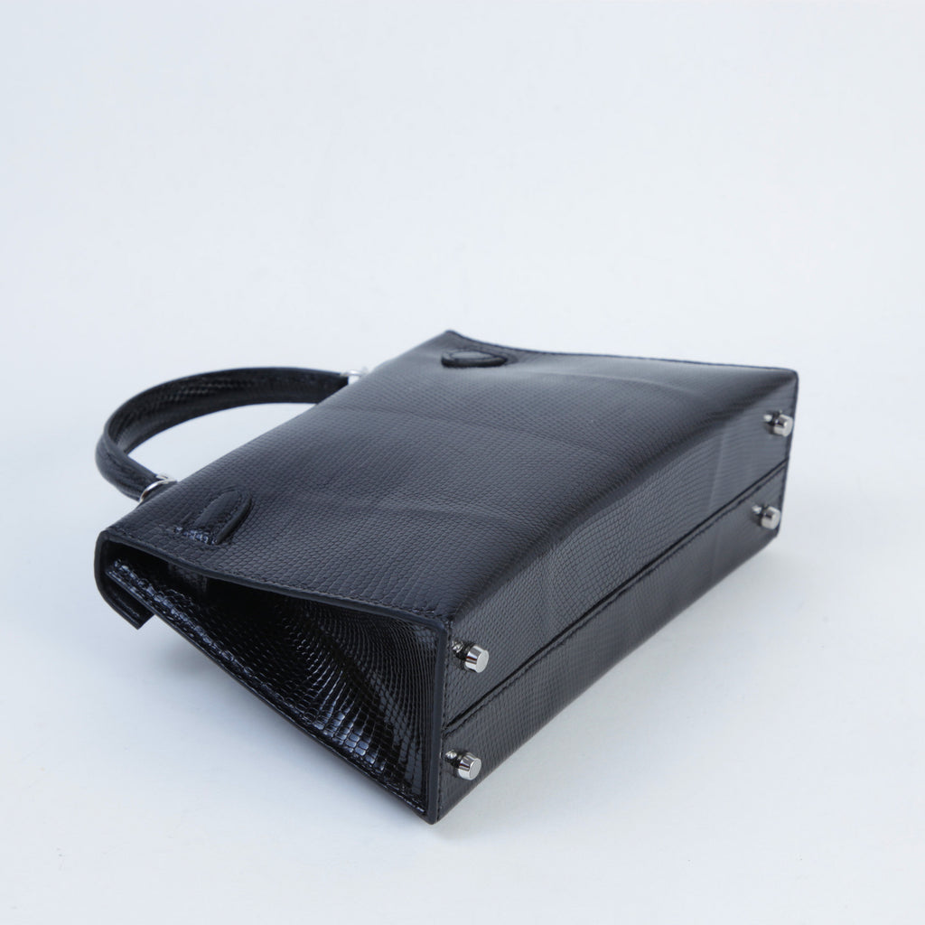 Hermès Mini Kelly II Lizard Black PHW