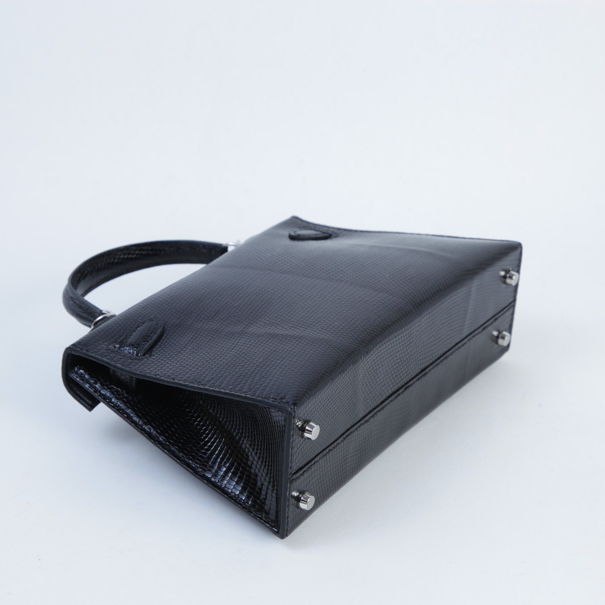 Hermès Mini Kelly II Lizard Black PHW