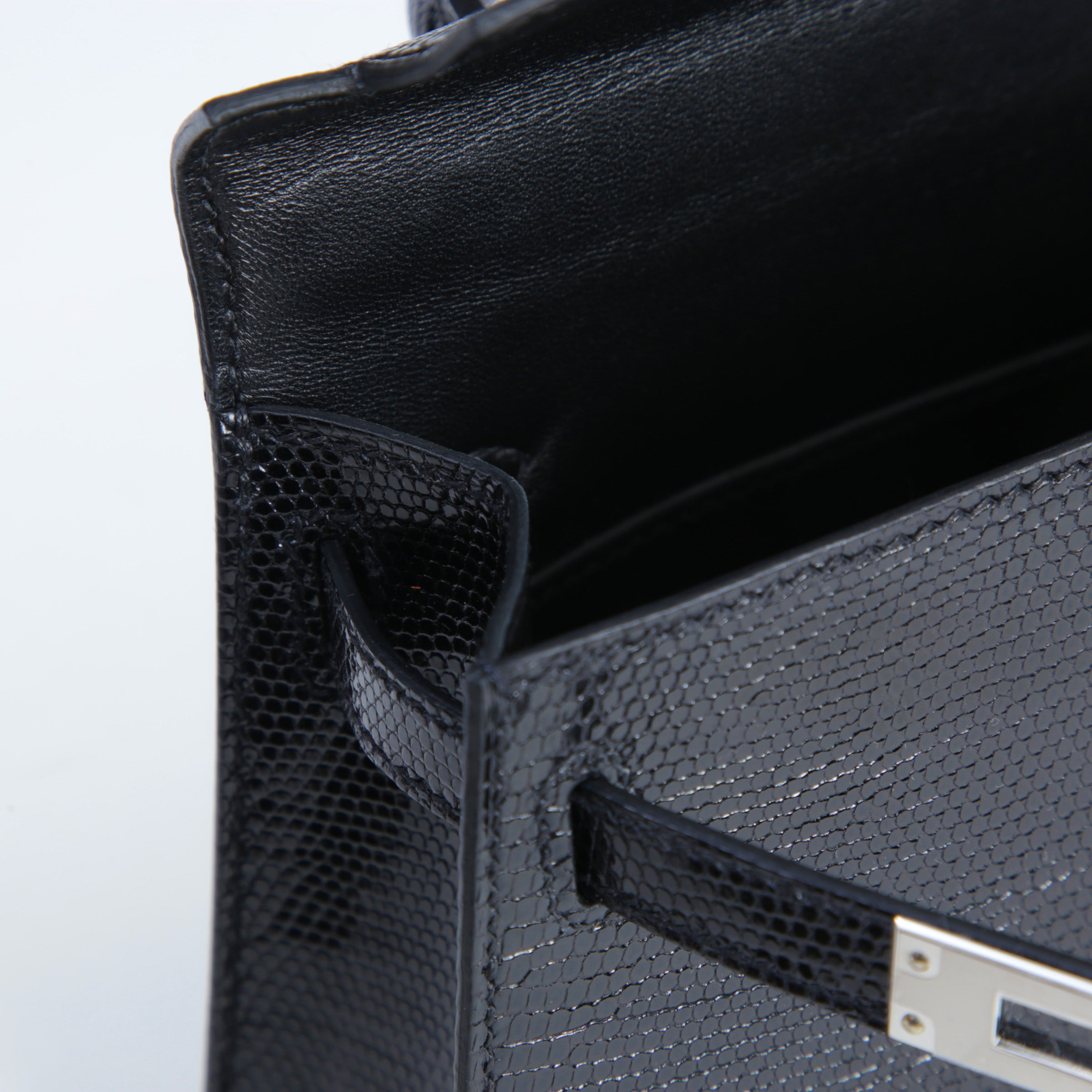 Hermès Mini Kelly II Lizard Black PHW