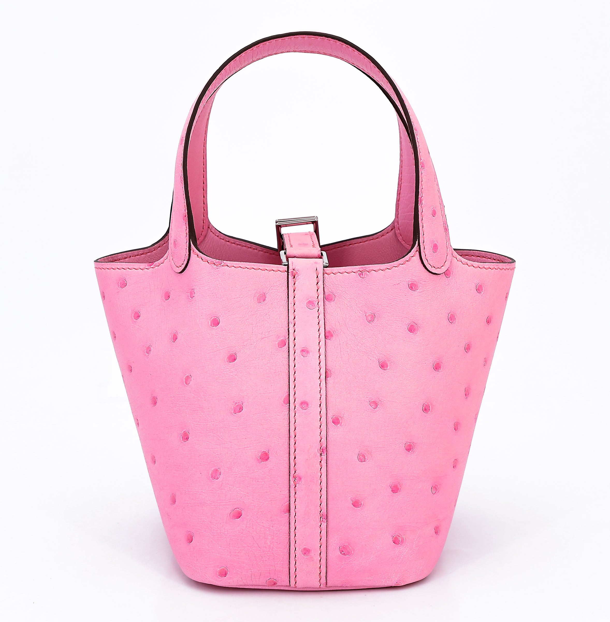 Hermès Picotin Lock Micro 14 Rose Bubblegum Ostrich PHW