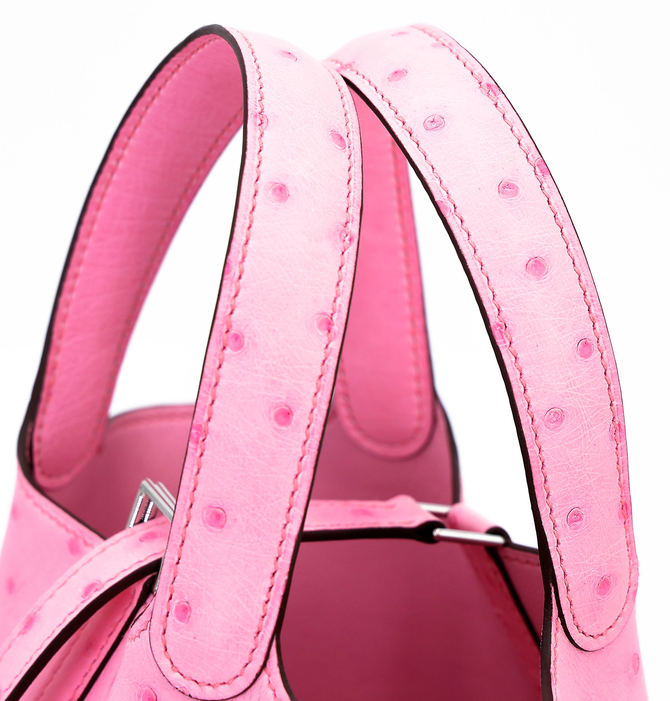 Hermès Picotin Lock Micro 14 Rose Bubblegum Ostrich PHW
