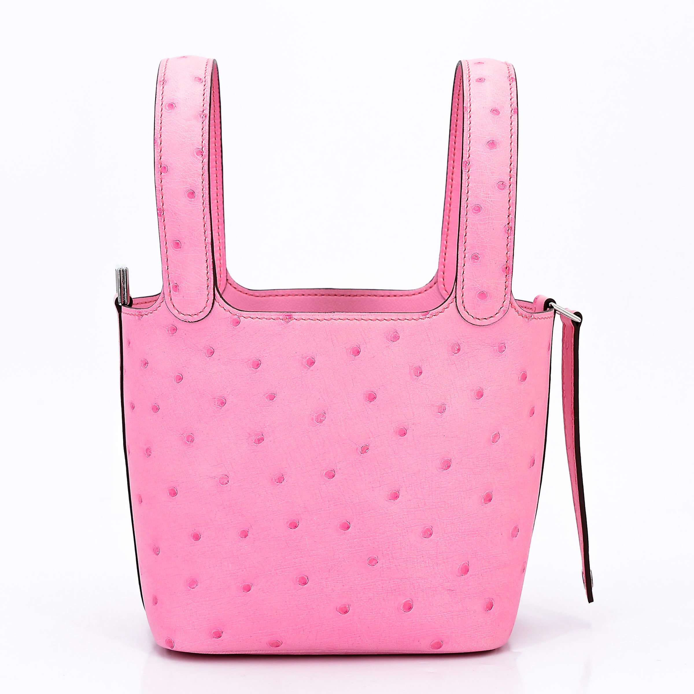 Hermès Picotin Lock Micro 14 Rose Bubblegum Ostrich PHW
