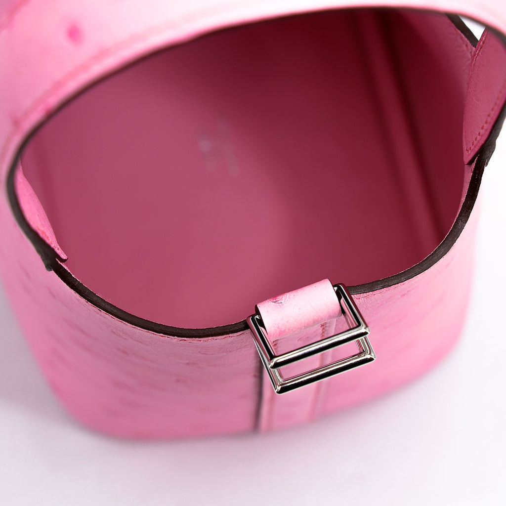 Hermès Picotin Lock Micro 14 Rose Bubblegum Ostrich PHW