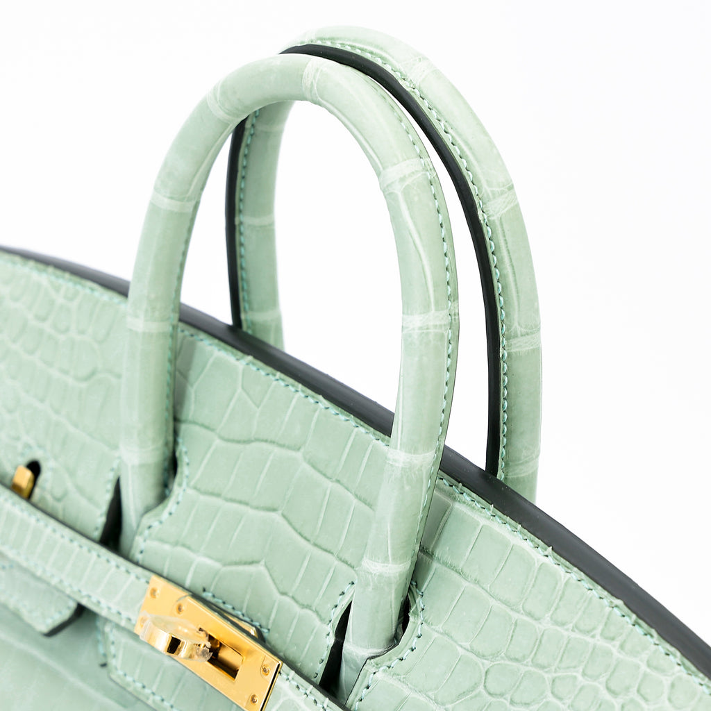 Hermès Birkin 25 Vert D'Eau Matte Porosus Crocodile GHW
