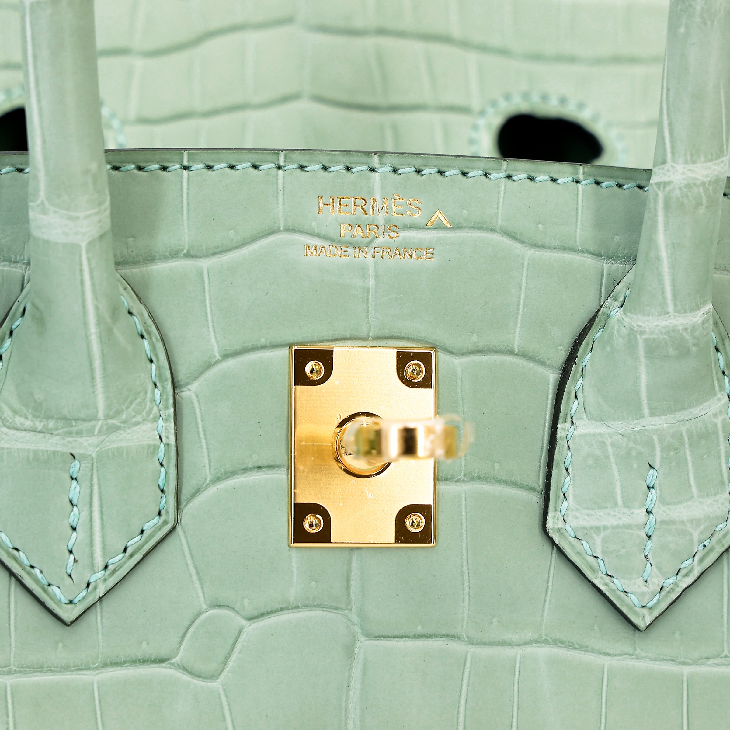Hermès Birkin 25 Vert D'Eau Matte Porosus Crocodile GHW