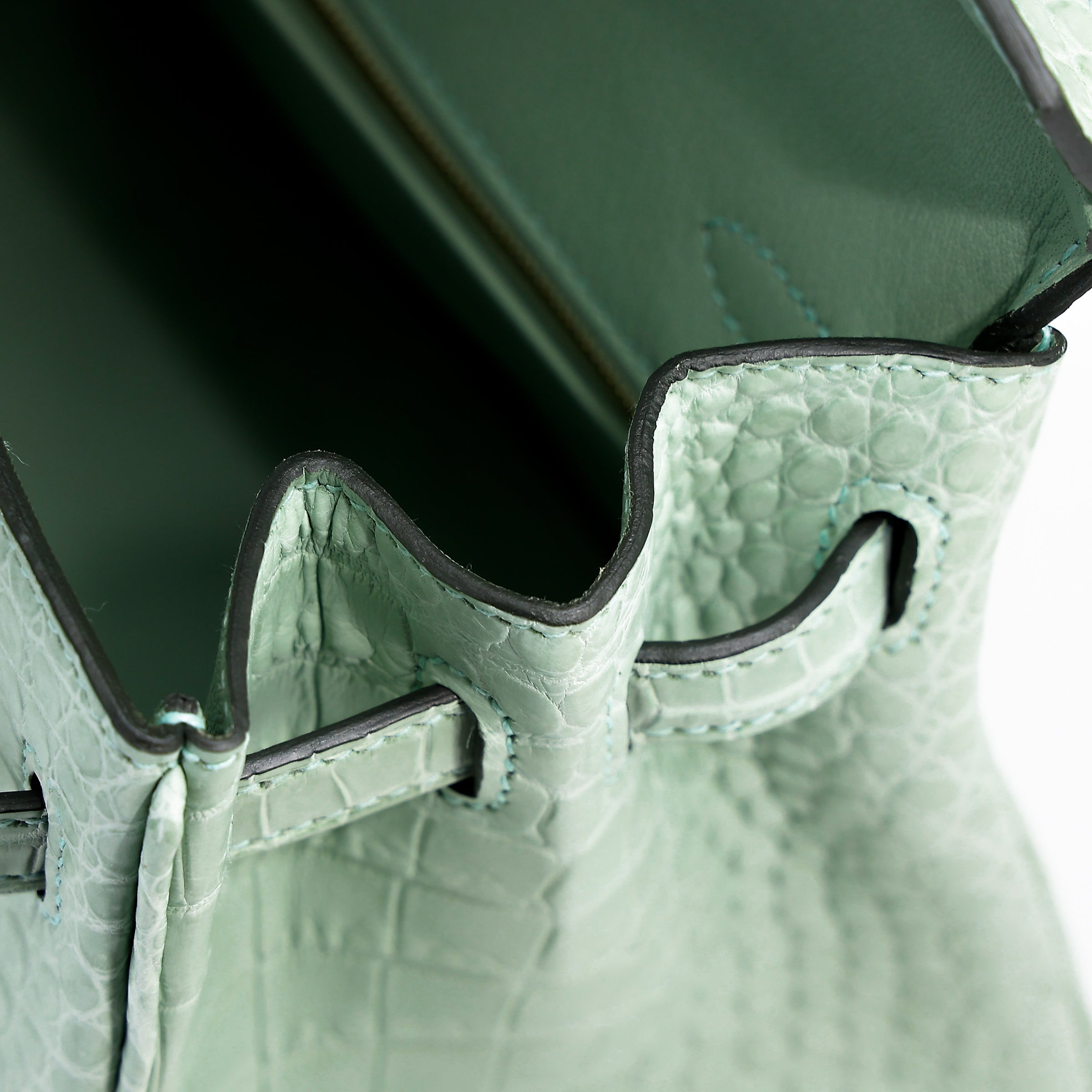 Hermès Birkin 25 Vert D'Eau Matte Porosus Crocodile GHW