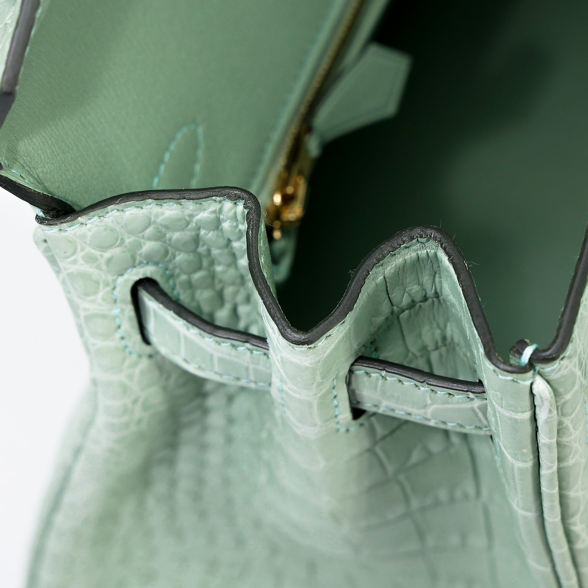 Hermès Birkin 25 Vert D'Eau Matte Porosus Crocodile GHW