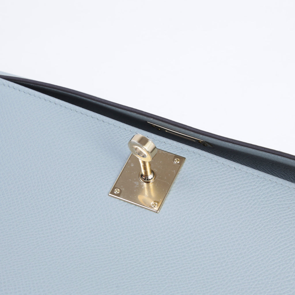 Hermès Kelly Cut Bleu Glacier Epsom PBHW