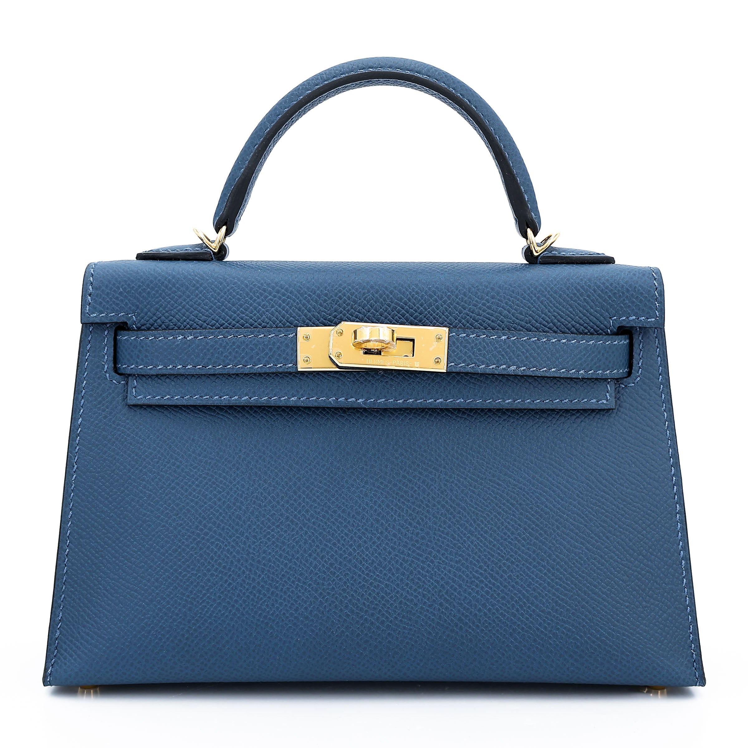 Hermès Mini Kelly II Deep Blue GHW
