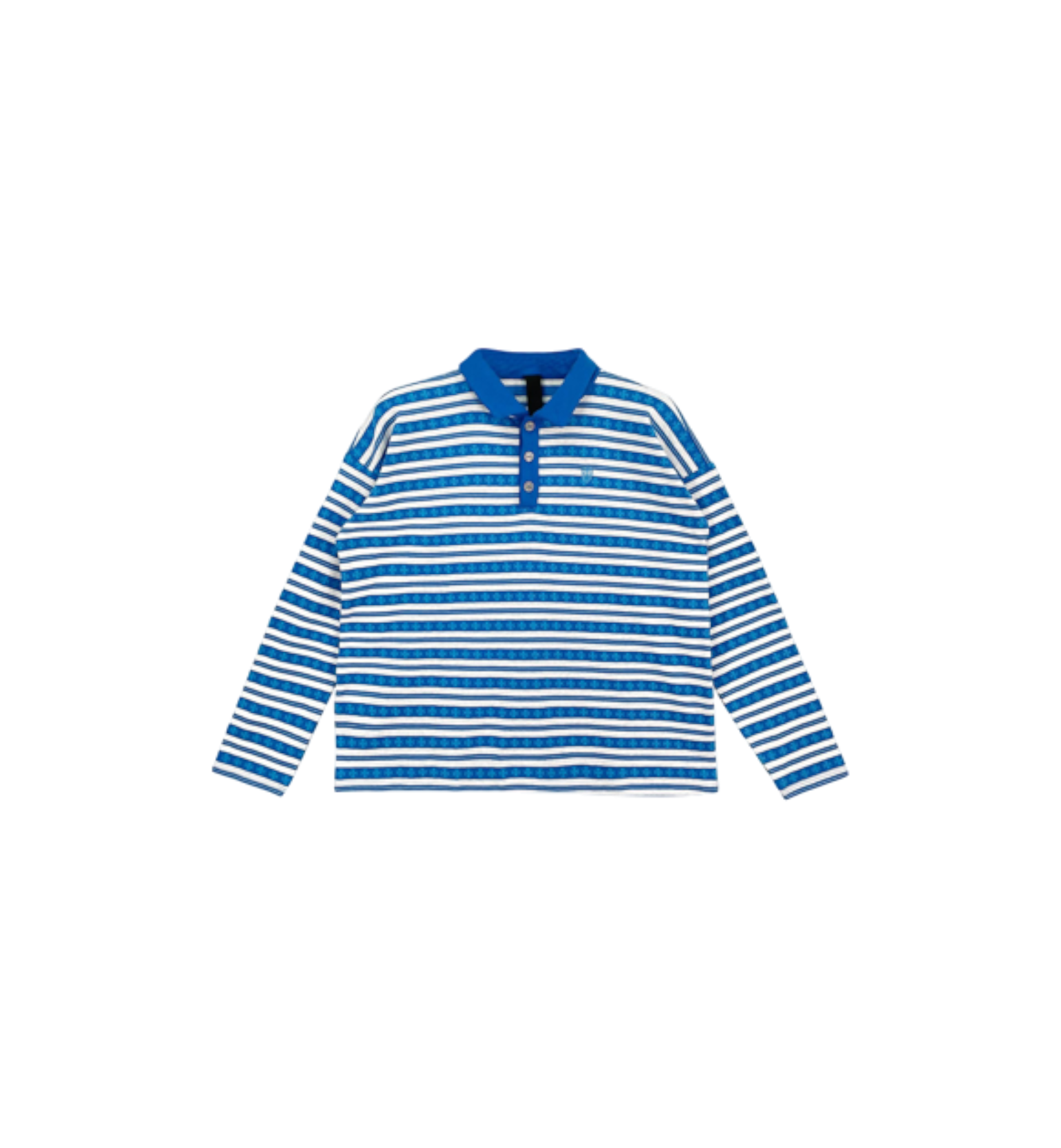 Chrome Hearts Silver Detailed Rugby Polo Long Sleeve "Blue/White"