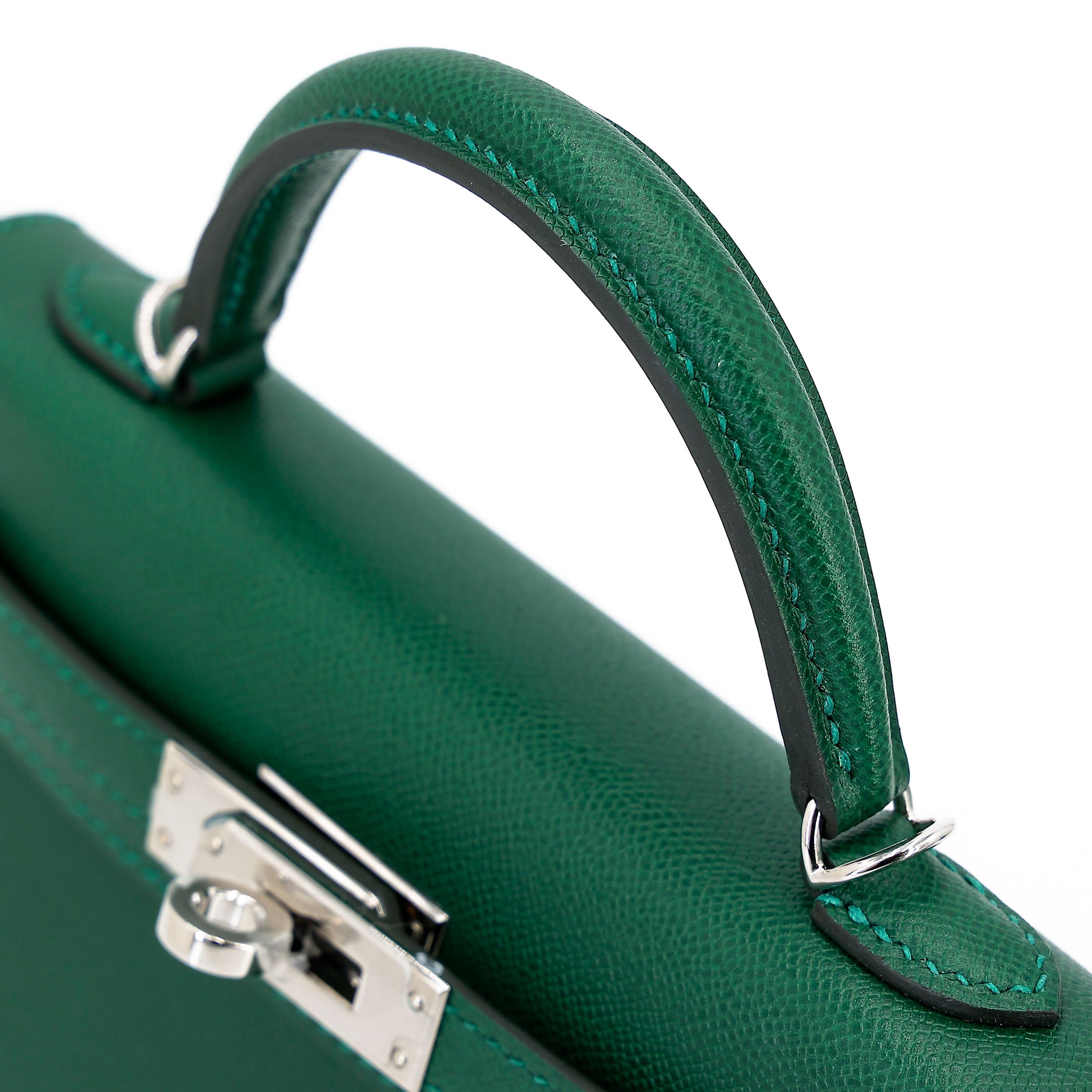 Hermès Mini Kelly ll Vert Moyen Madame PHW