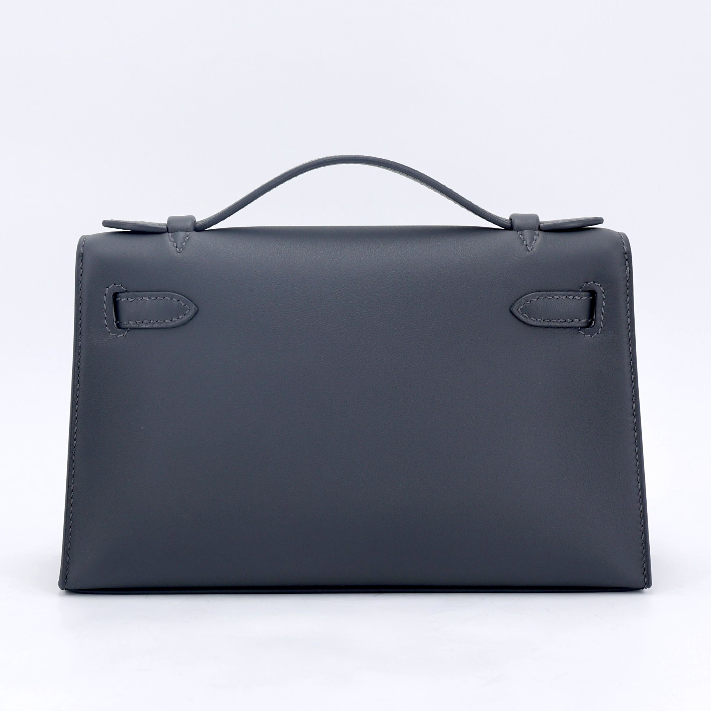 Hermès Kelly Pochette Ardoise GHW