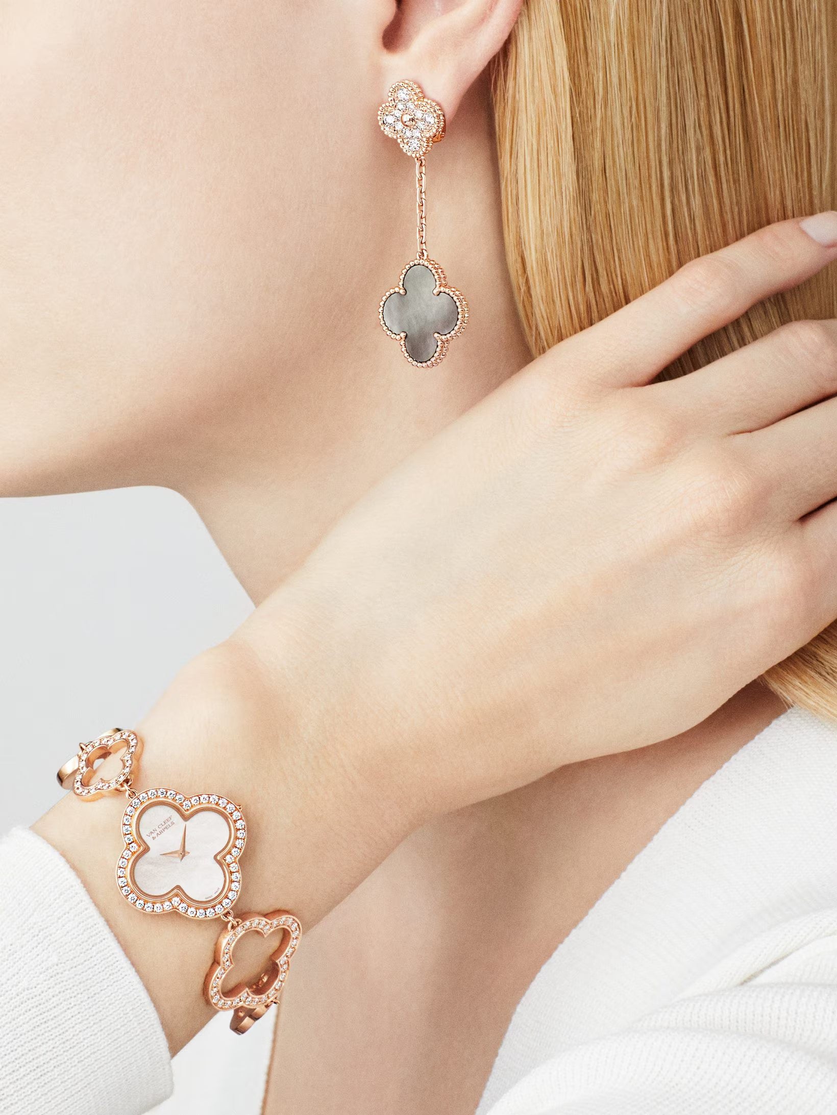 Van Cleef & Arpels Magic Alhambra Earrings 2 Motifs in Rose Gold