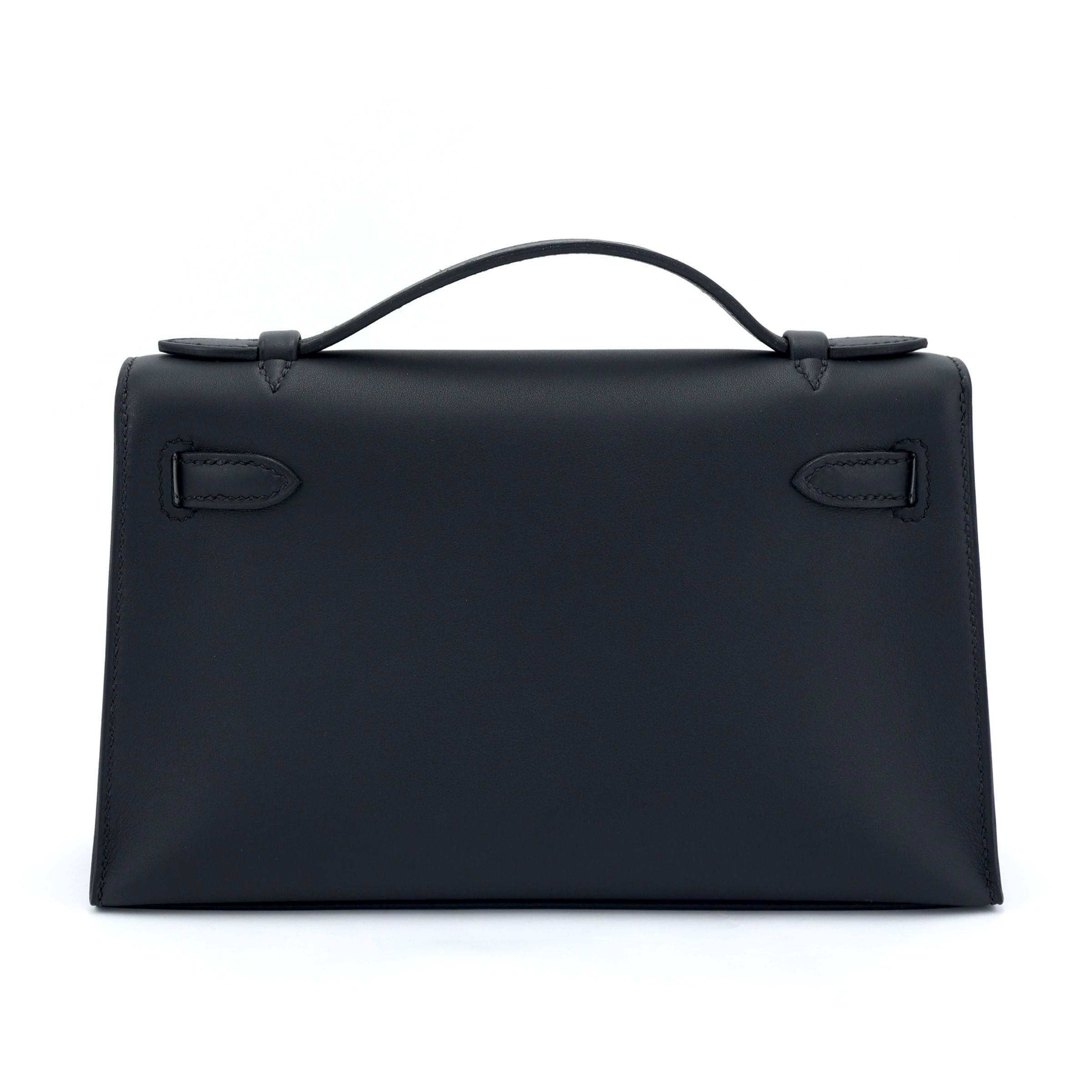 Hermès Kelly Pochette Swift Black PHW