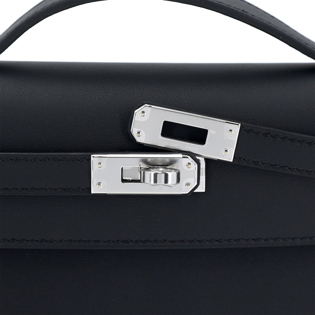 Hermès Kelly Pochette Swift Black PHW