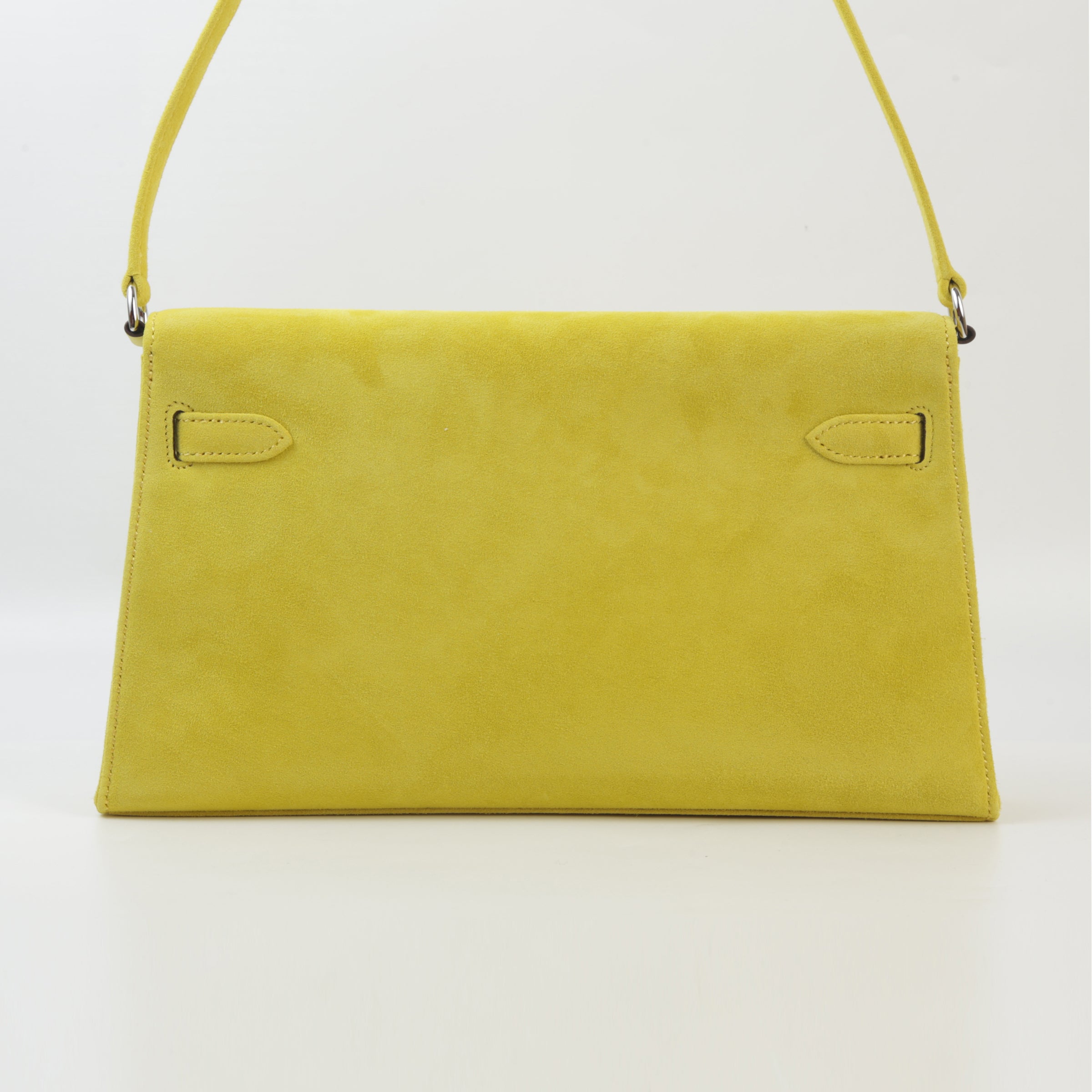 Hermès Kelly Elan Jaune De Naples Suede PHW