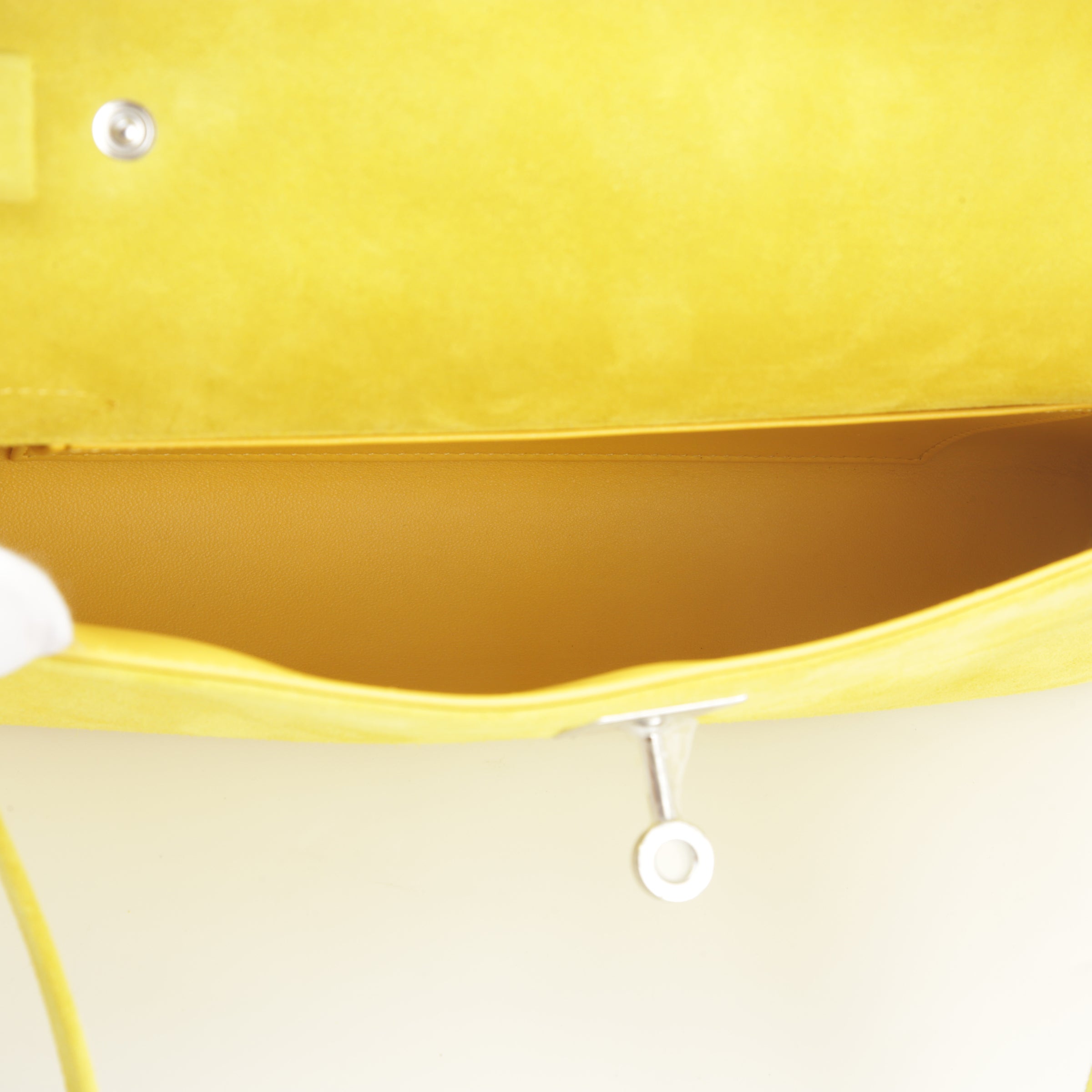 Hermès Kelly Elan Jaune De Naples Suede PHW