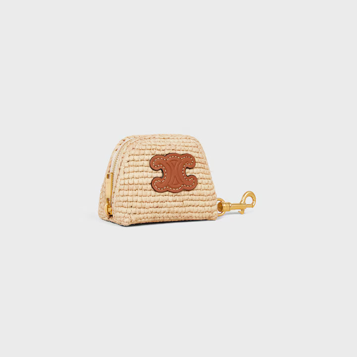 Celine Micro Triomphe Charm in Raffia