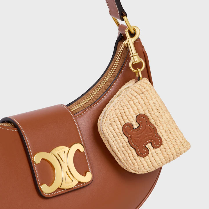 Celine Micro Triomphe Charm in Raffia