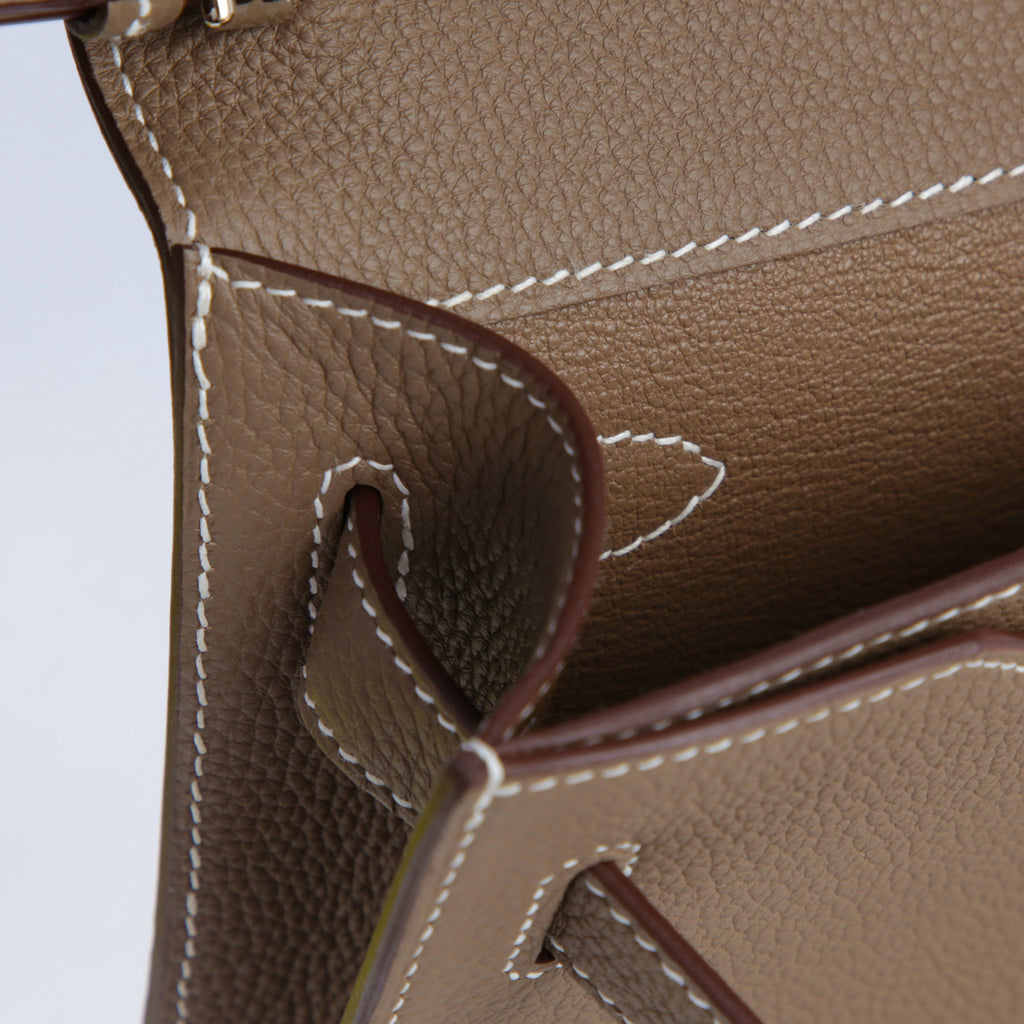 Hermès Kelly Dépêches Etoupe PHW