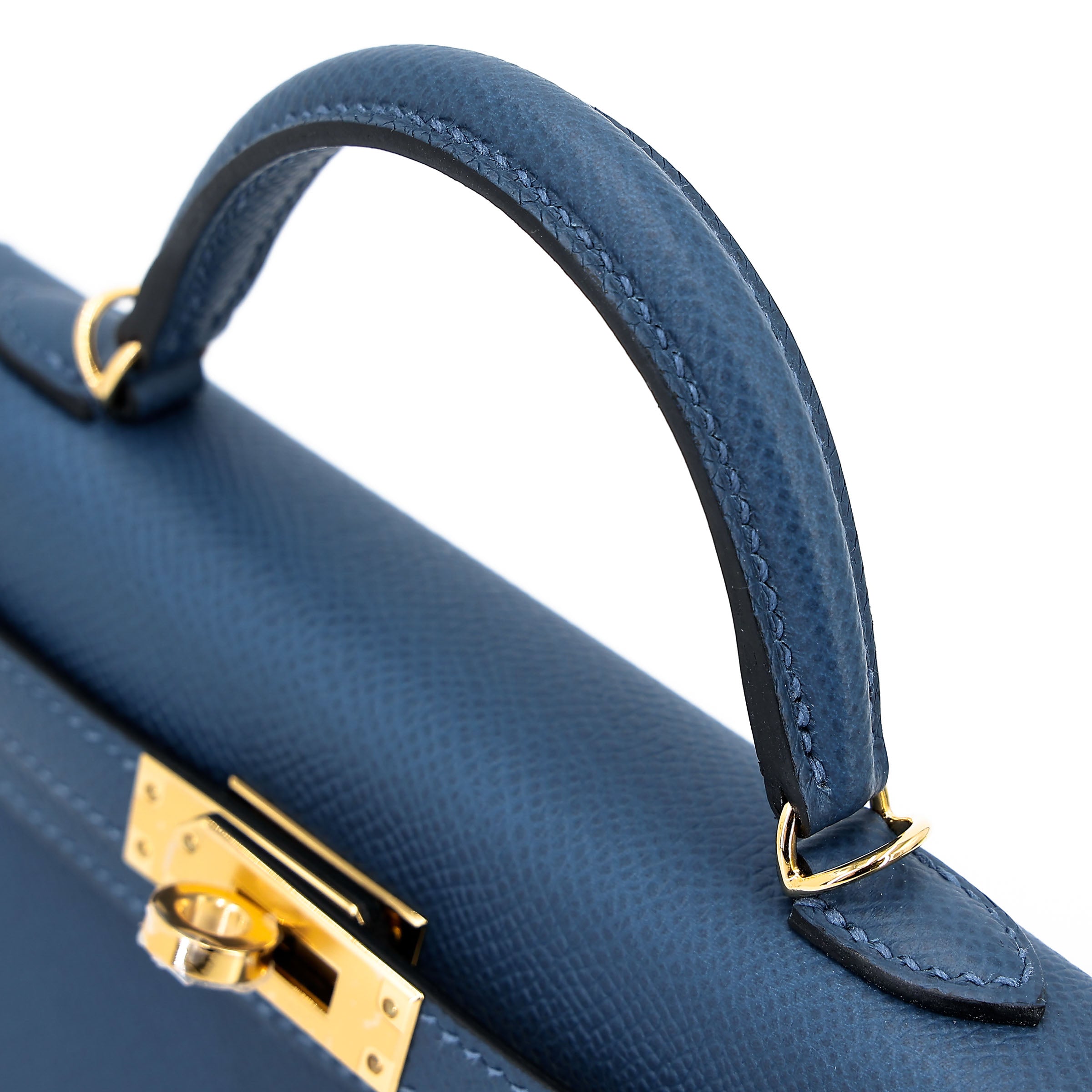 Hermès Mini Kelly II Deep Blue GHW