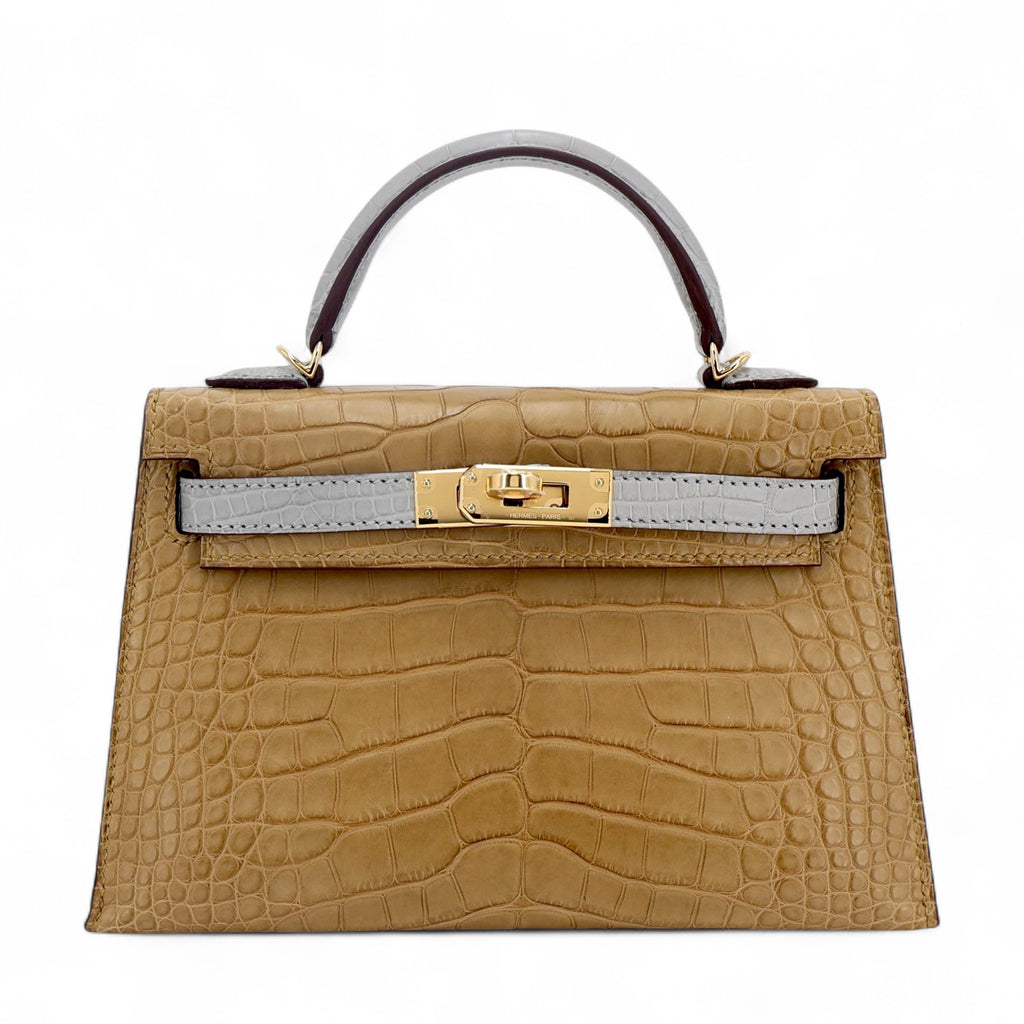 Hermès Min Kelly ll HSS Gris Perle Kraft Alligator GHW