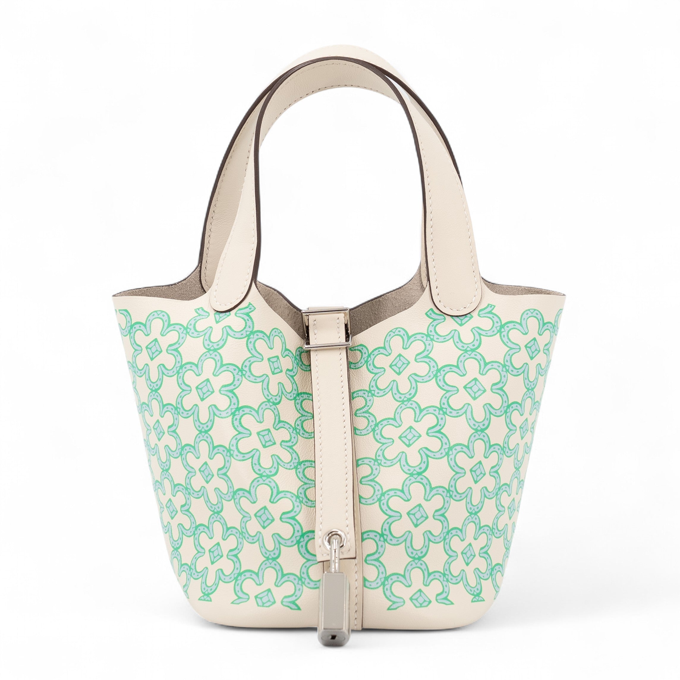 Hermès Picotin Lock Micro 14 Lucky Daisy Vert Fizz Nata PHW