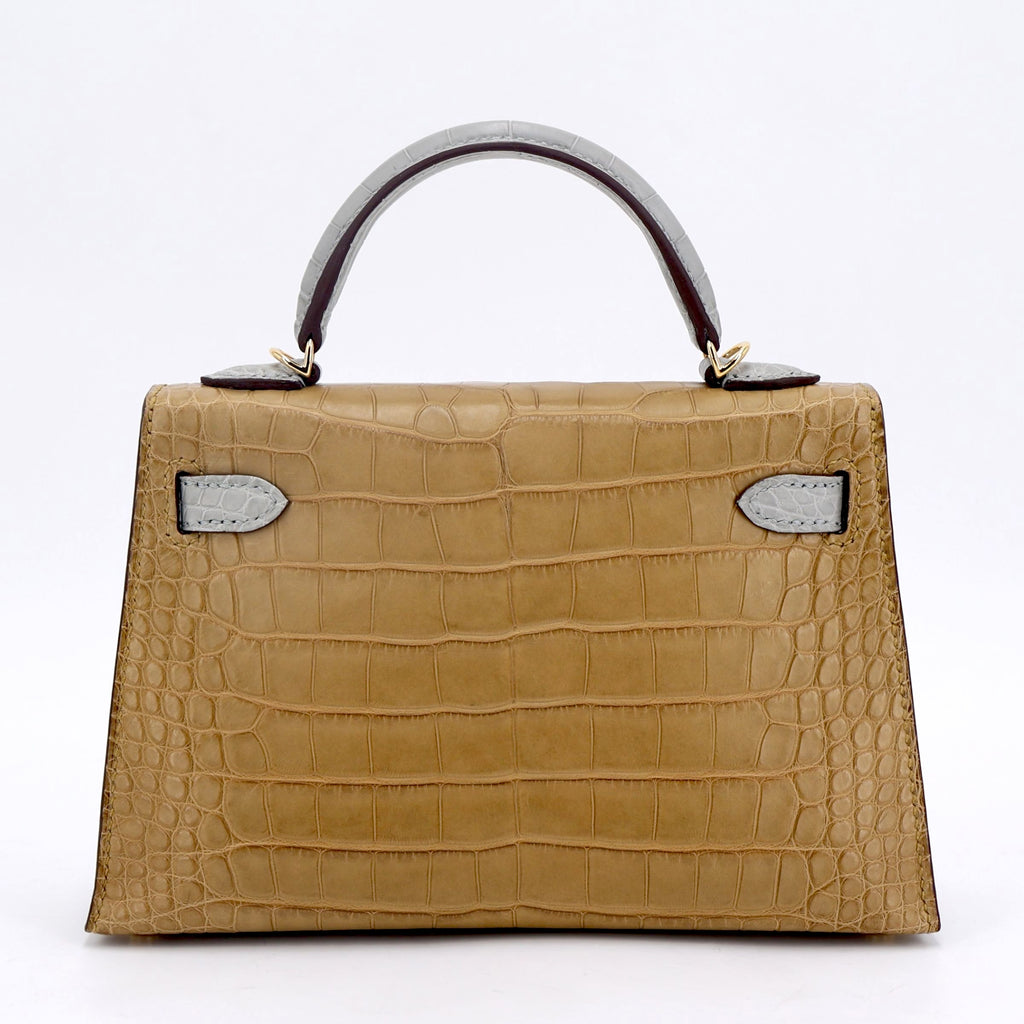 Hermès Min Kelly ll HSS Gris Perle Kraft Alligator GHW