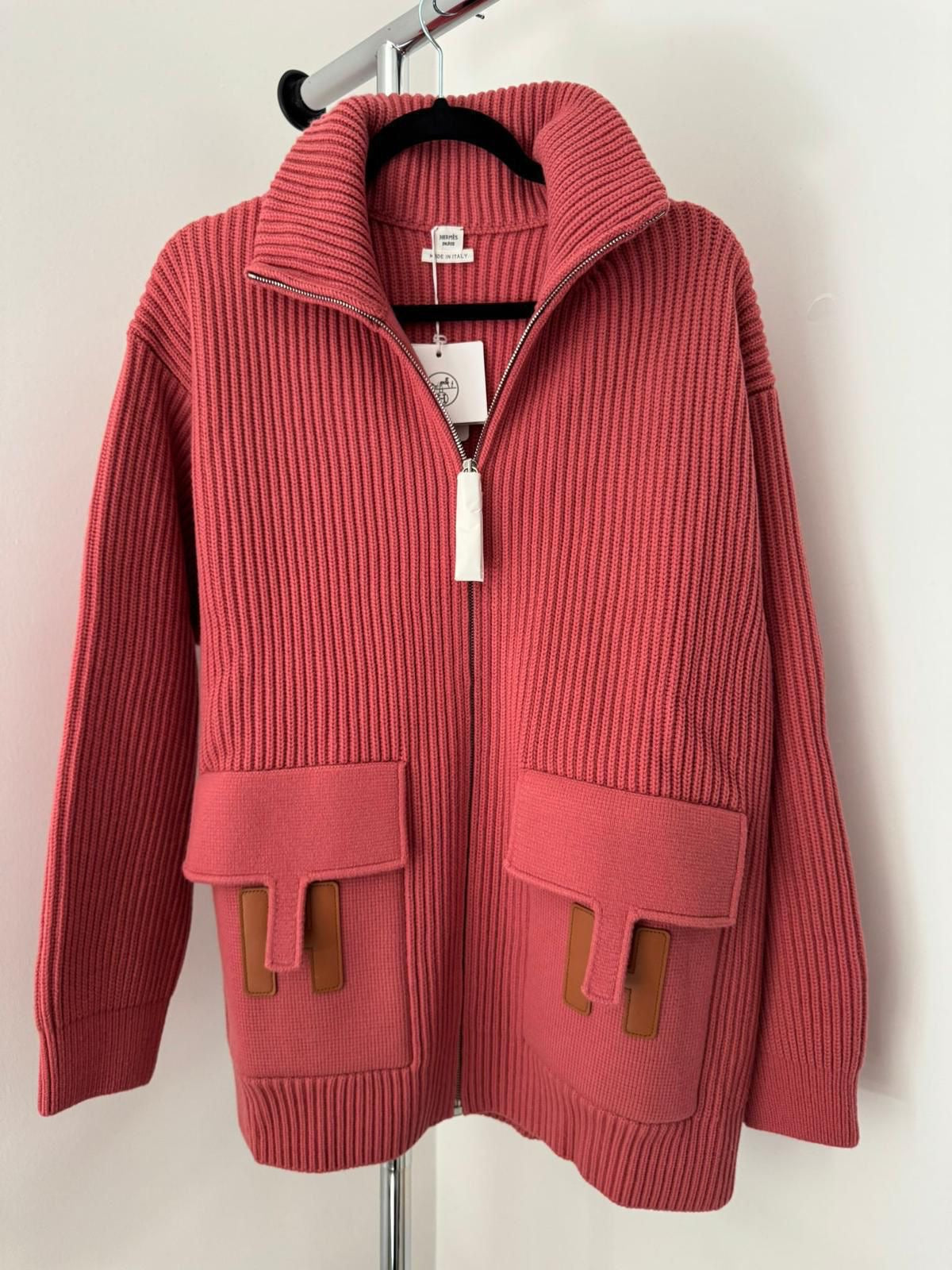 Hermès Wool Knit 'H' Cardigan Pink Sorbet