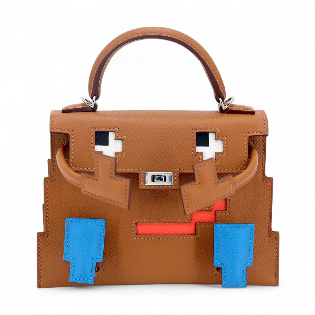 Hermès Kelly Doll Picto Gold Bleu Zanzibar Orange Field Jaune milton PHW