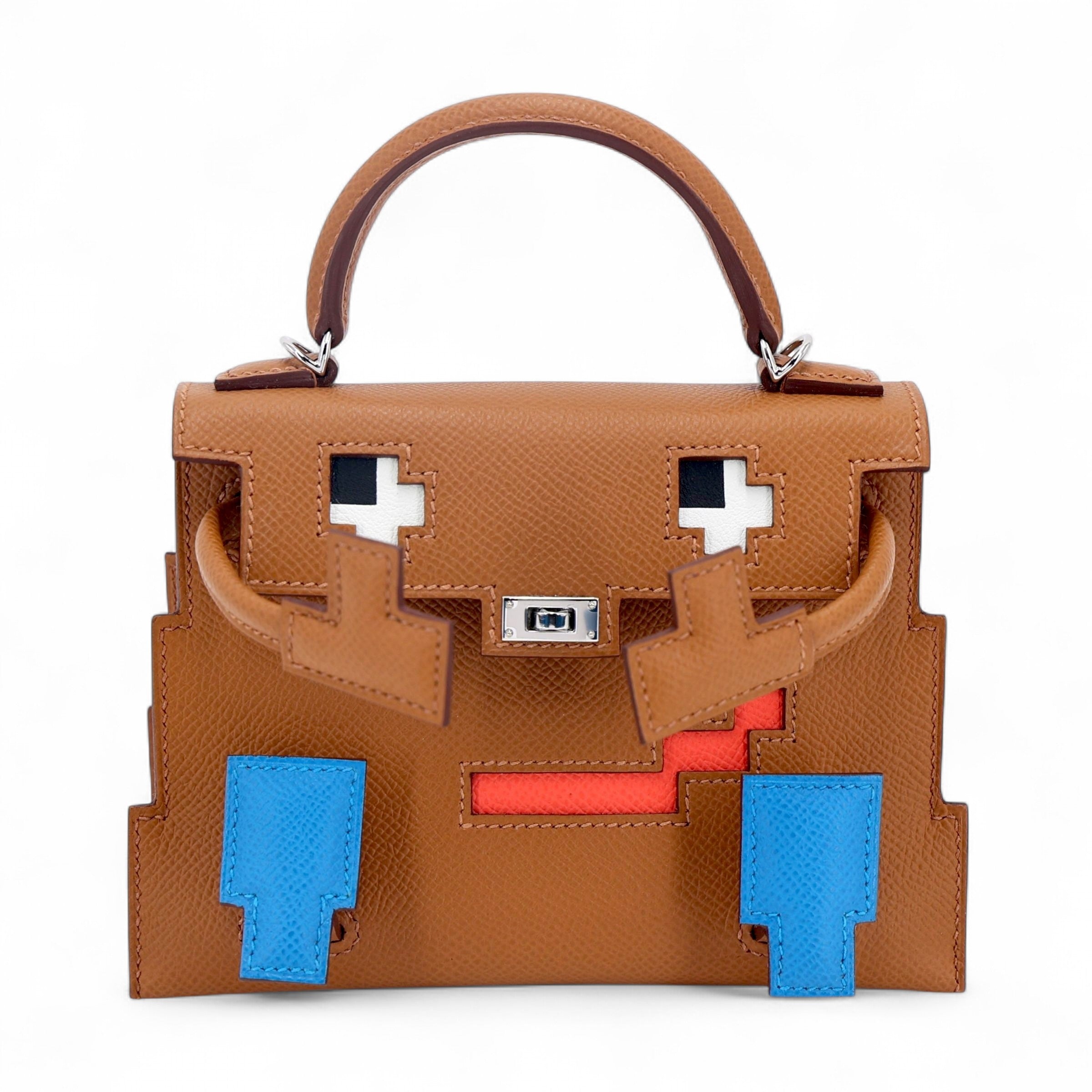 Hermès Kelly Doll Picto Gold Bleu Zanzibar Orange Field Jaune milton PHW