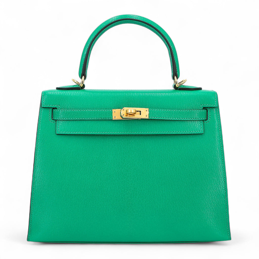 Hermès Kelly 25 Sellier Menthe GHW