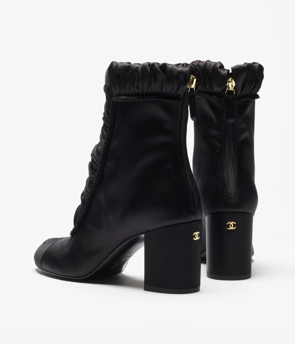Chanel Ankle boots Silk Satin & Grosgrain