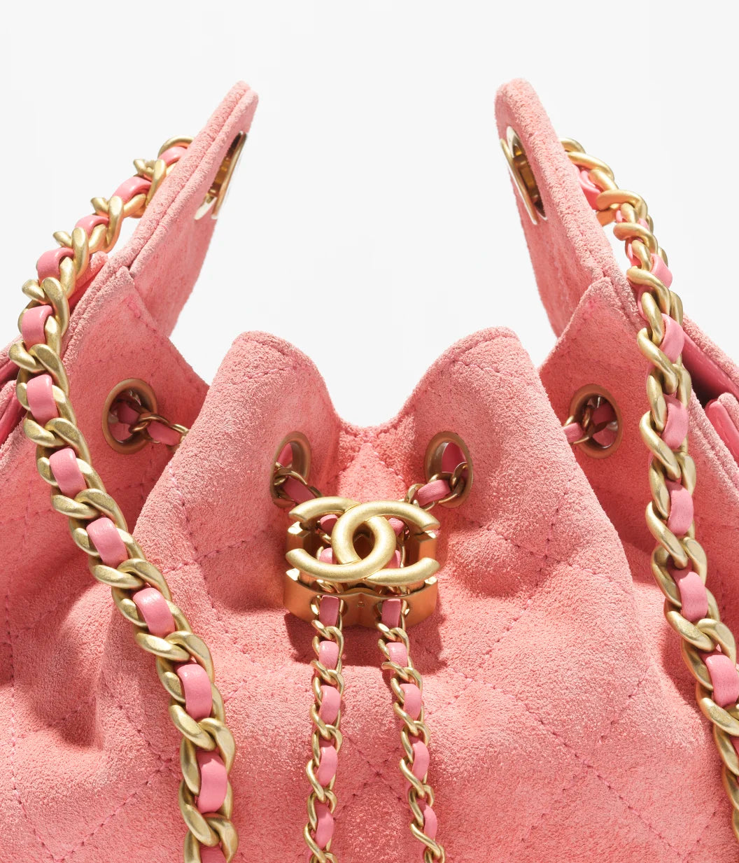 Chanel 25 Mini HandBag Suede Calfskin & Gold Metal Pink
