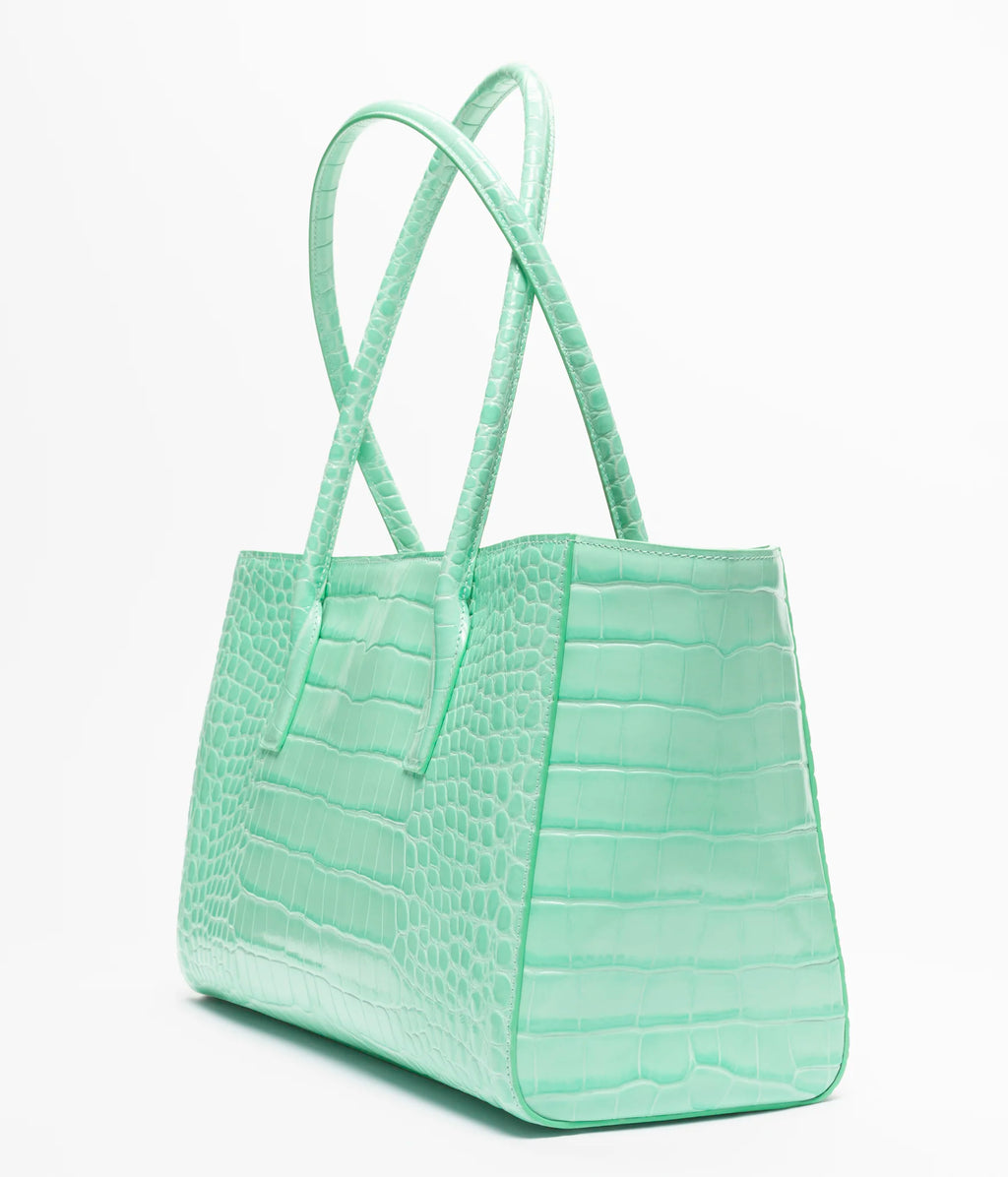 Chanel Small Tote Crocodile Embossed Calfskin & Gold-Tone Metal Green