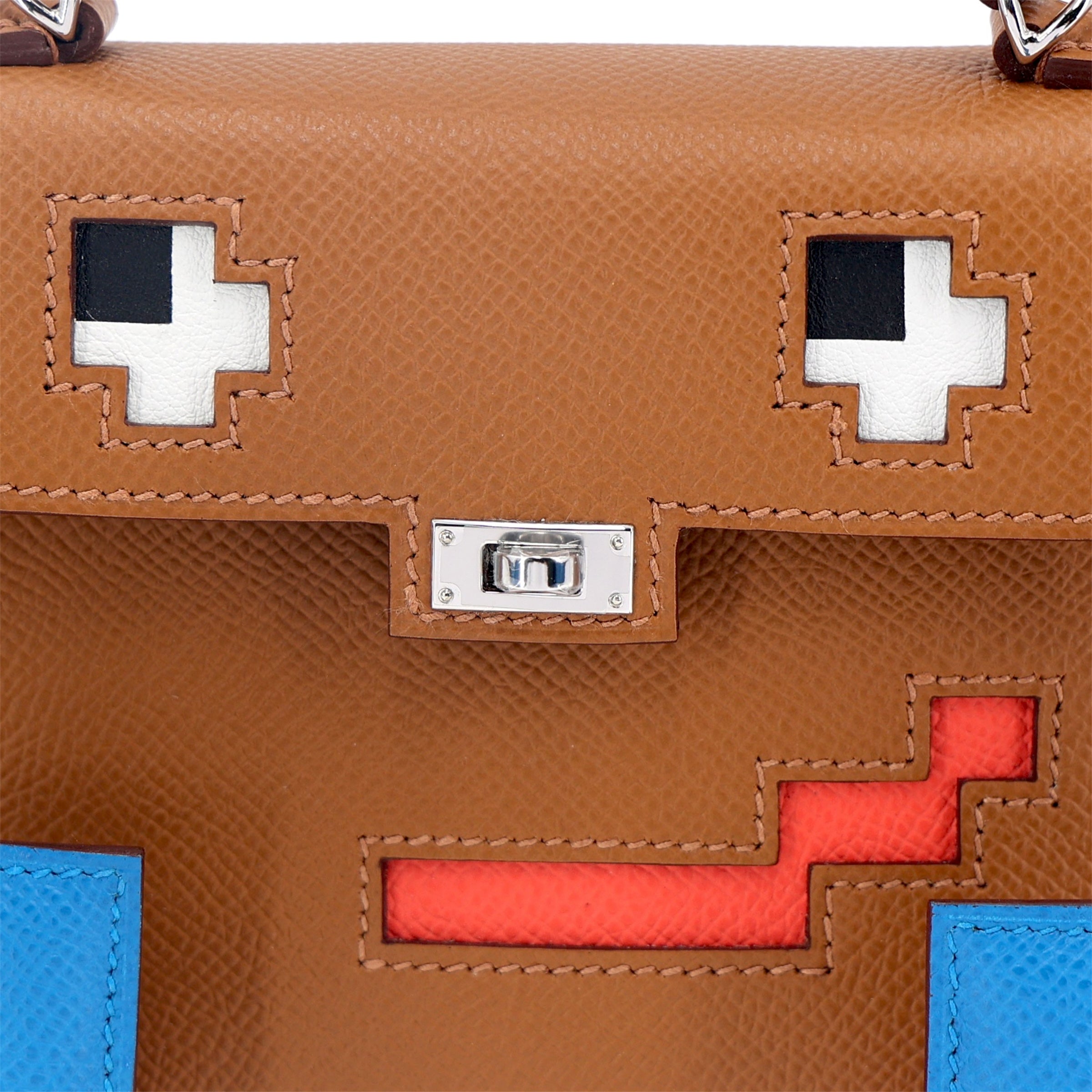 Hermès Kelly Doll Picto Gold Bleu Zanzibar Orange Field Jaune milton PHW