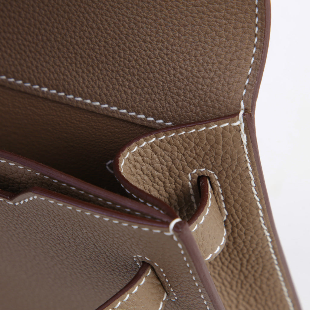 Hermès Kelly Dépêches Etoupe PHW