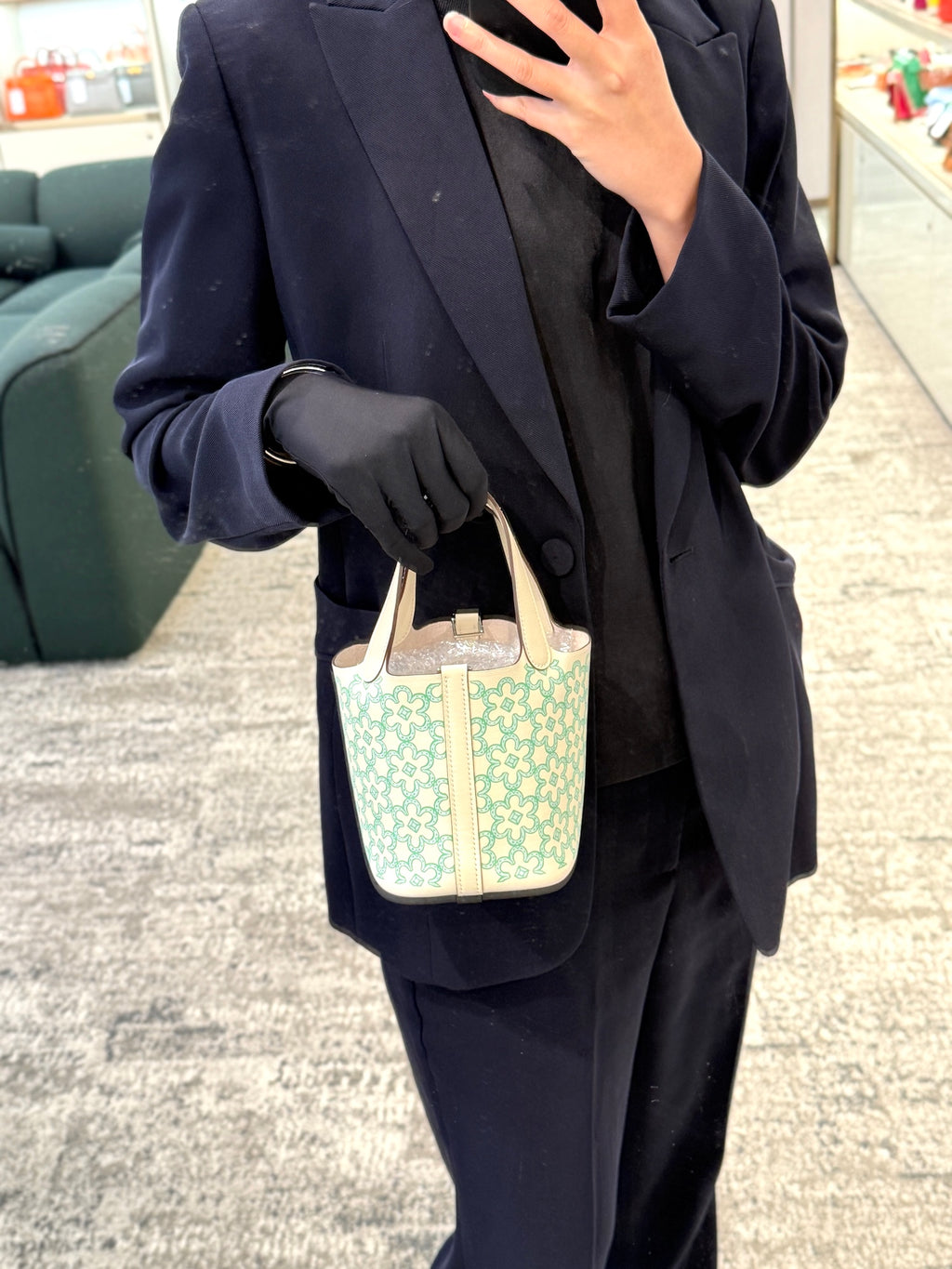 Hermès Picotin Lock Micro 14 Lucky Daisy Vert Fizz Nata PHW