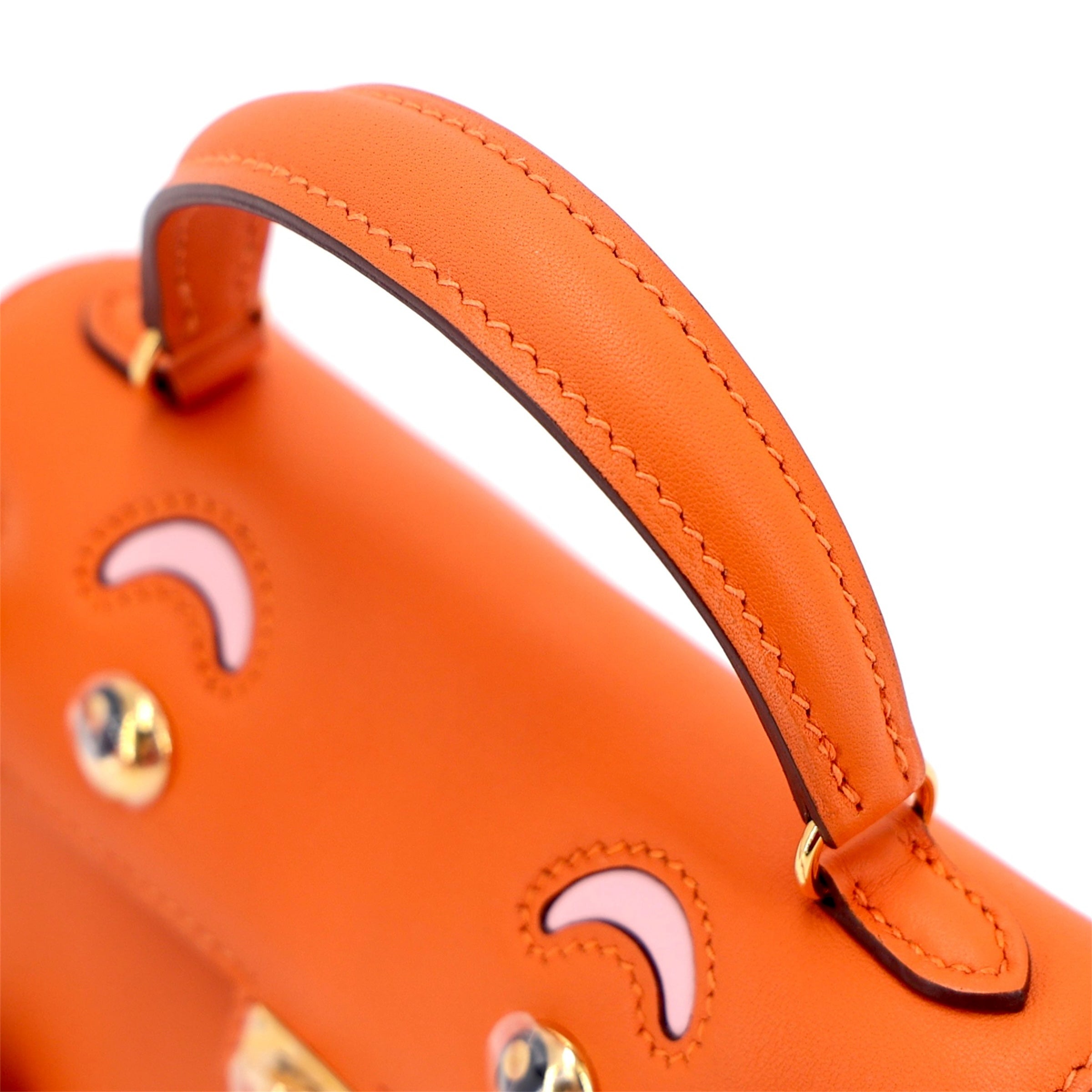 Hermès Kelly Doll Orange Rose Sakura GHW