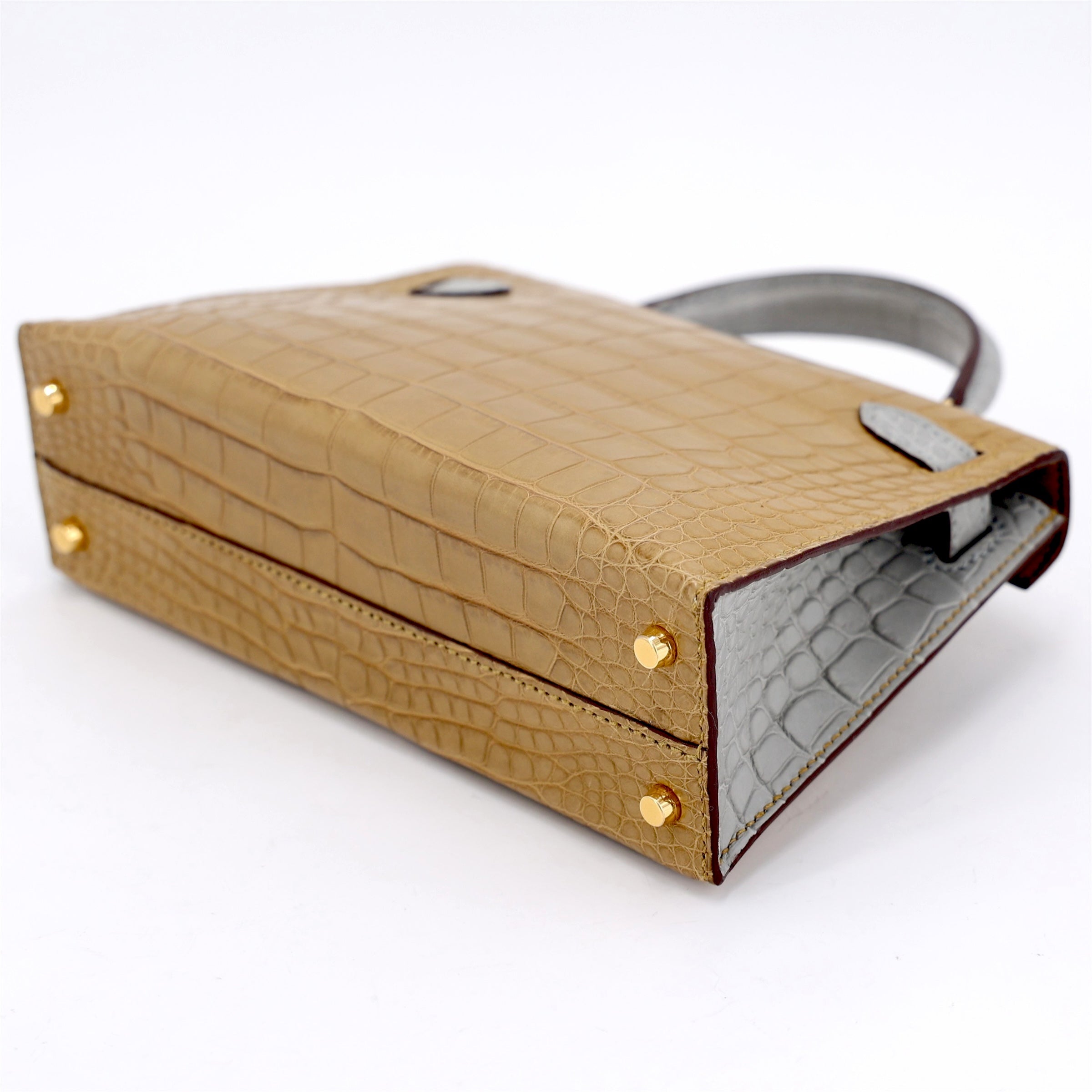 Hermès Min Kelly ll HSS Gris Perle Kraft Alligator GHW